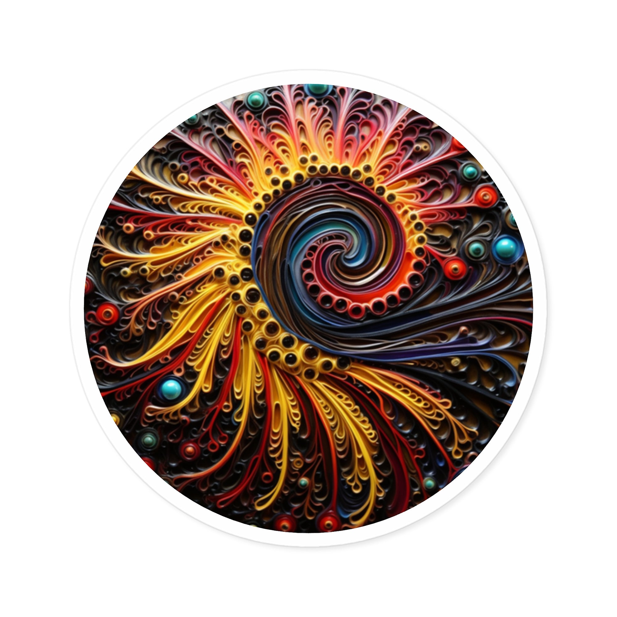 Bohemian Swirl Sticker, Pride Colors Design, Abstract Art, Colorful Expression
