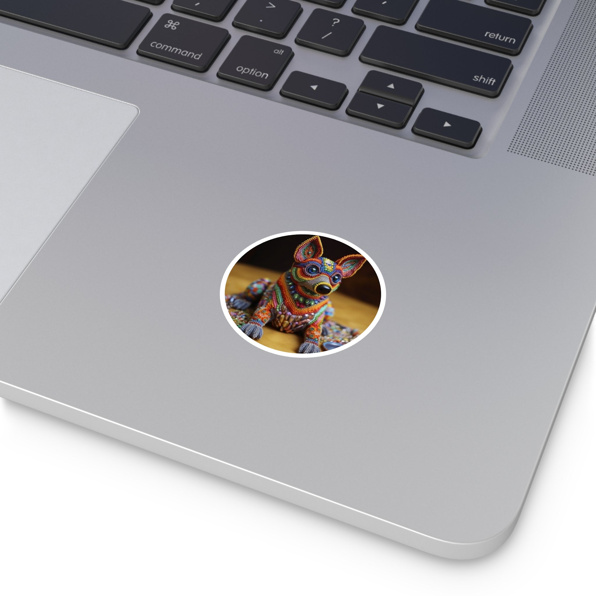 Beaded Chihuahua Sticker, Colorful Craft Dog Design, Mosaic Pet Art