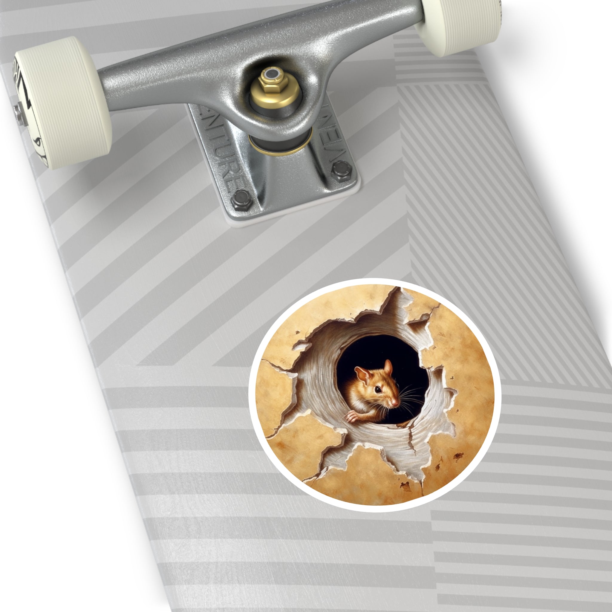 Mouse in Wall, Fun Illusion Sticker, Playful Decor, Cute Gift