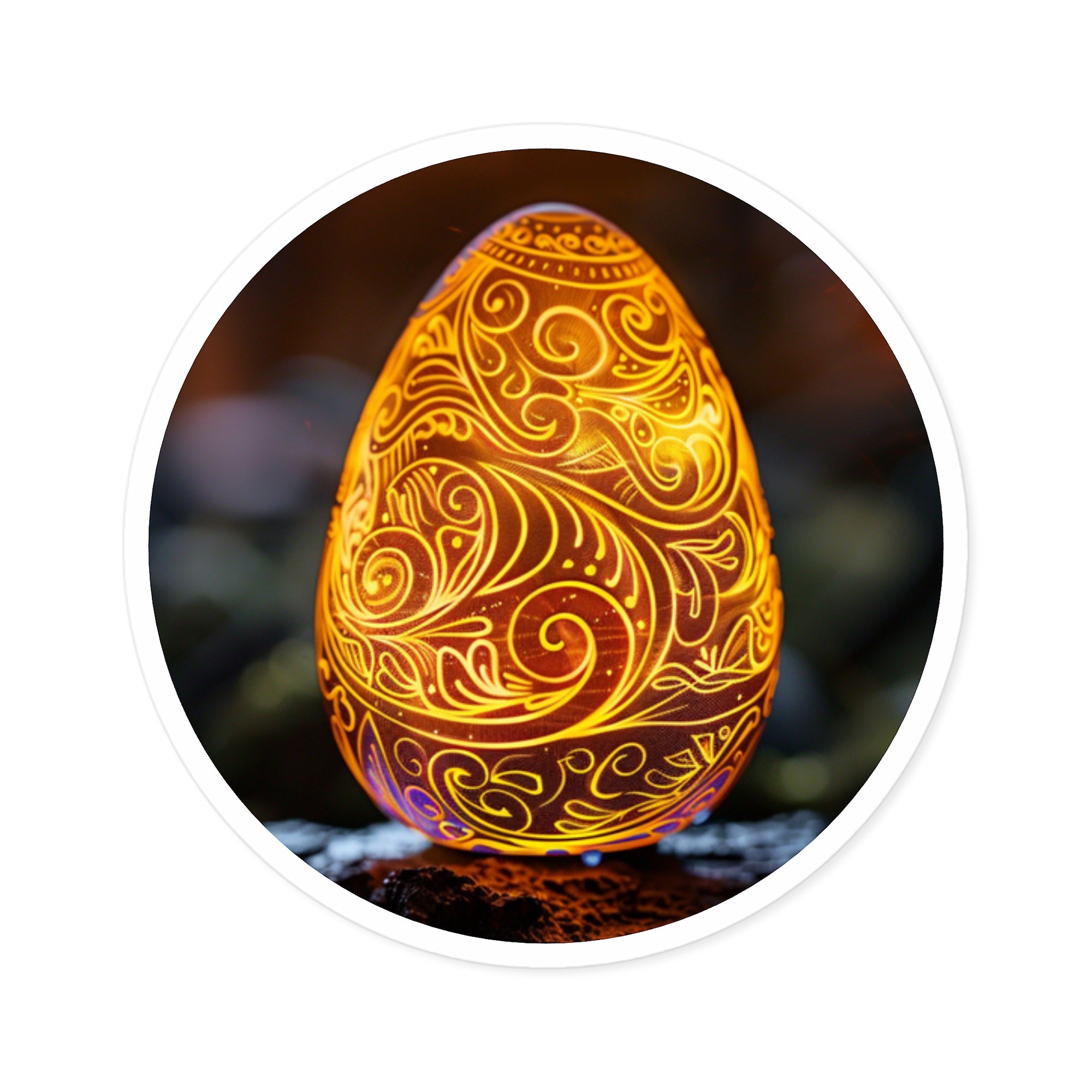 Decorative Easter Egg Sticker, Glow Pattern Art, Spring Season Gift, Artistic Style