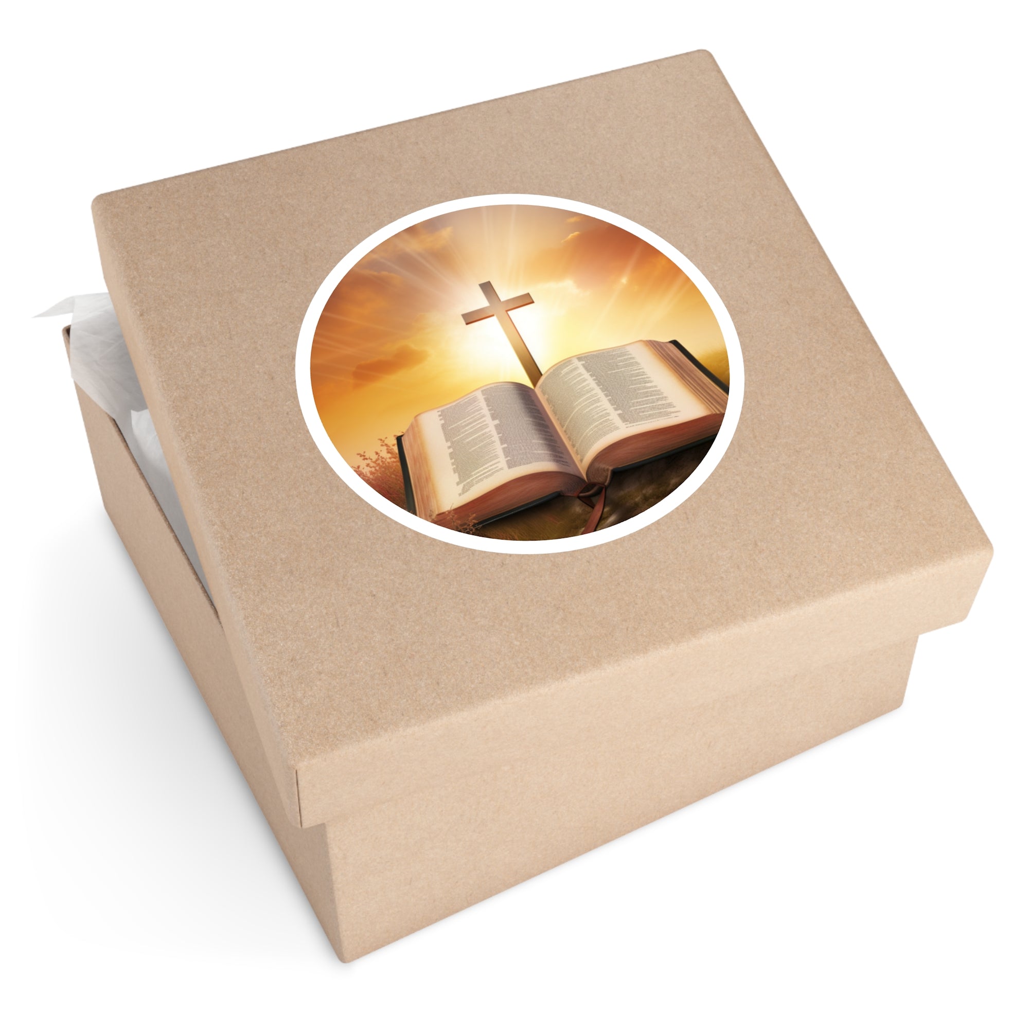 Bible and Cross, Faith Art Sticker, Journal Decor, Inspirational Gift