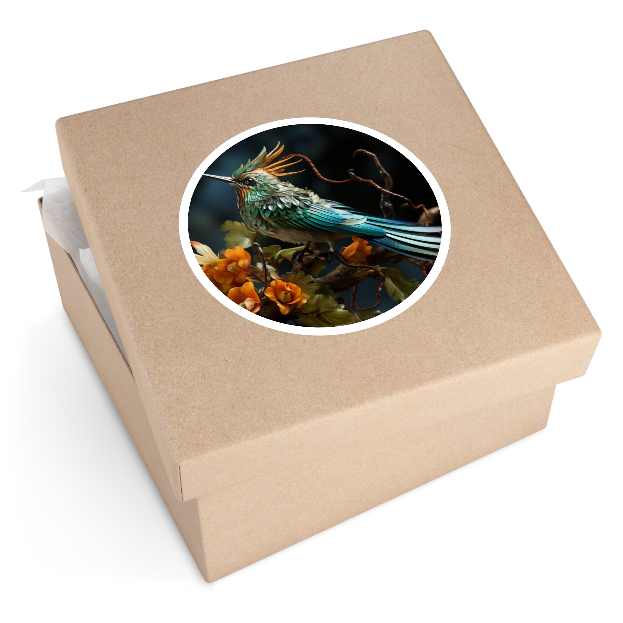 spatuletail bird sticker, detailed nature art, laptop decor, wildlife lover gift