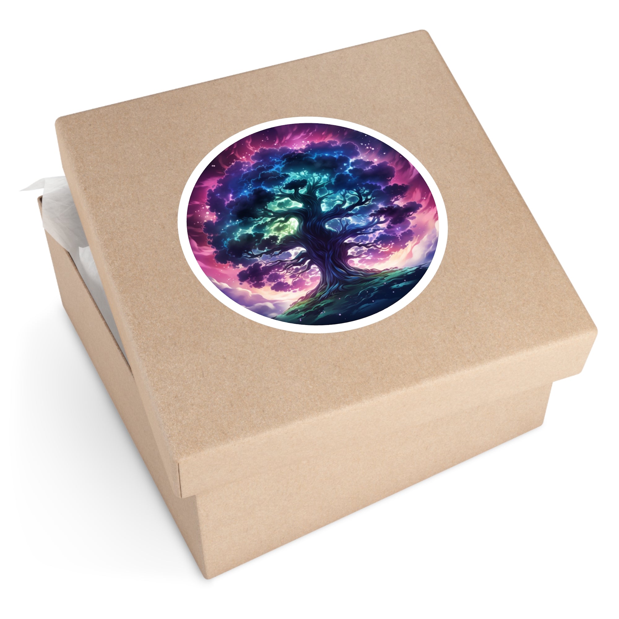 Fantasy Tree of Life on Hilltop Sticker