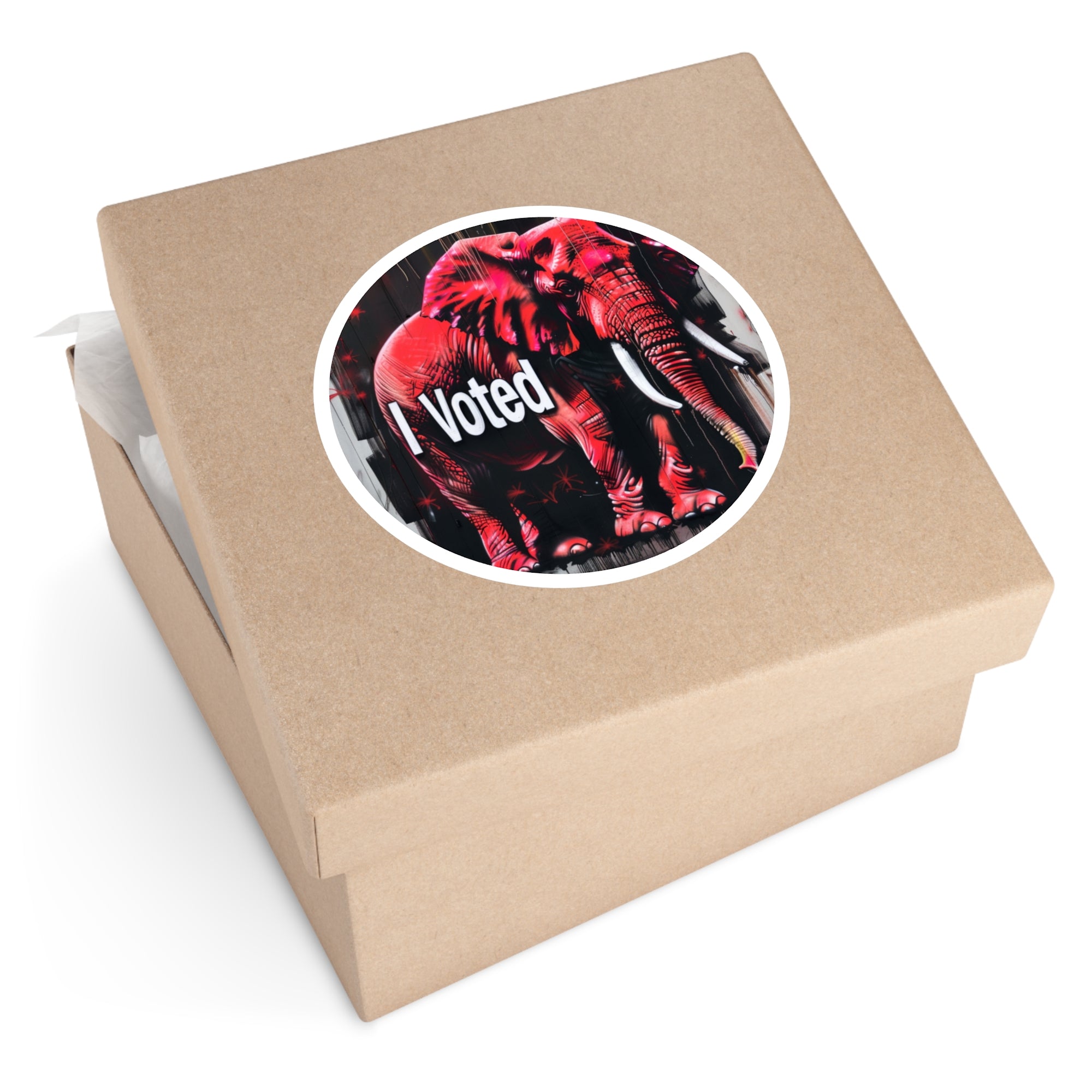 I Voted Elephant, Political Art Sticker, Street Style Design, Civic Pride