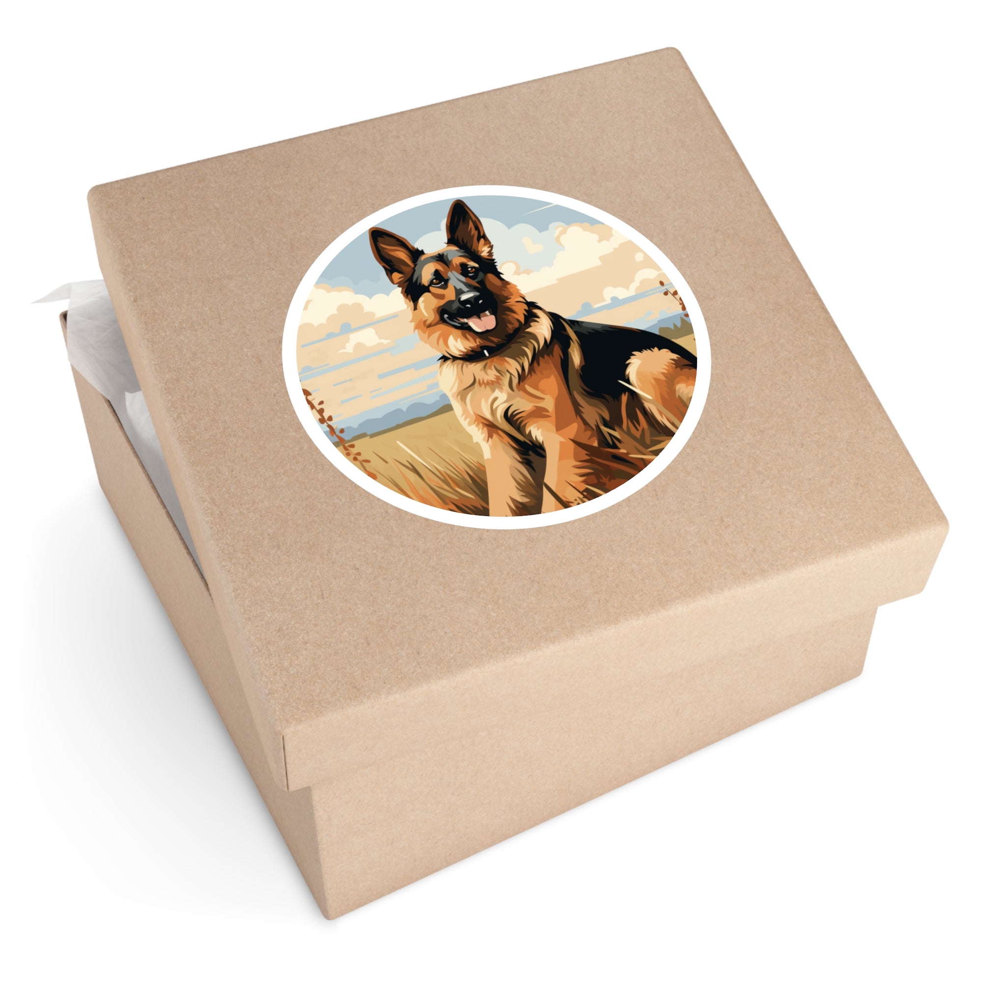 German Shepherd Sticker, Pixel Art Dog Design, Retro Style, Pet Lover Gift