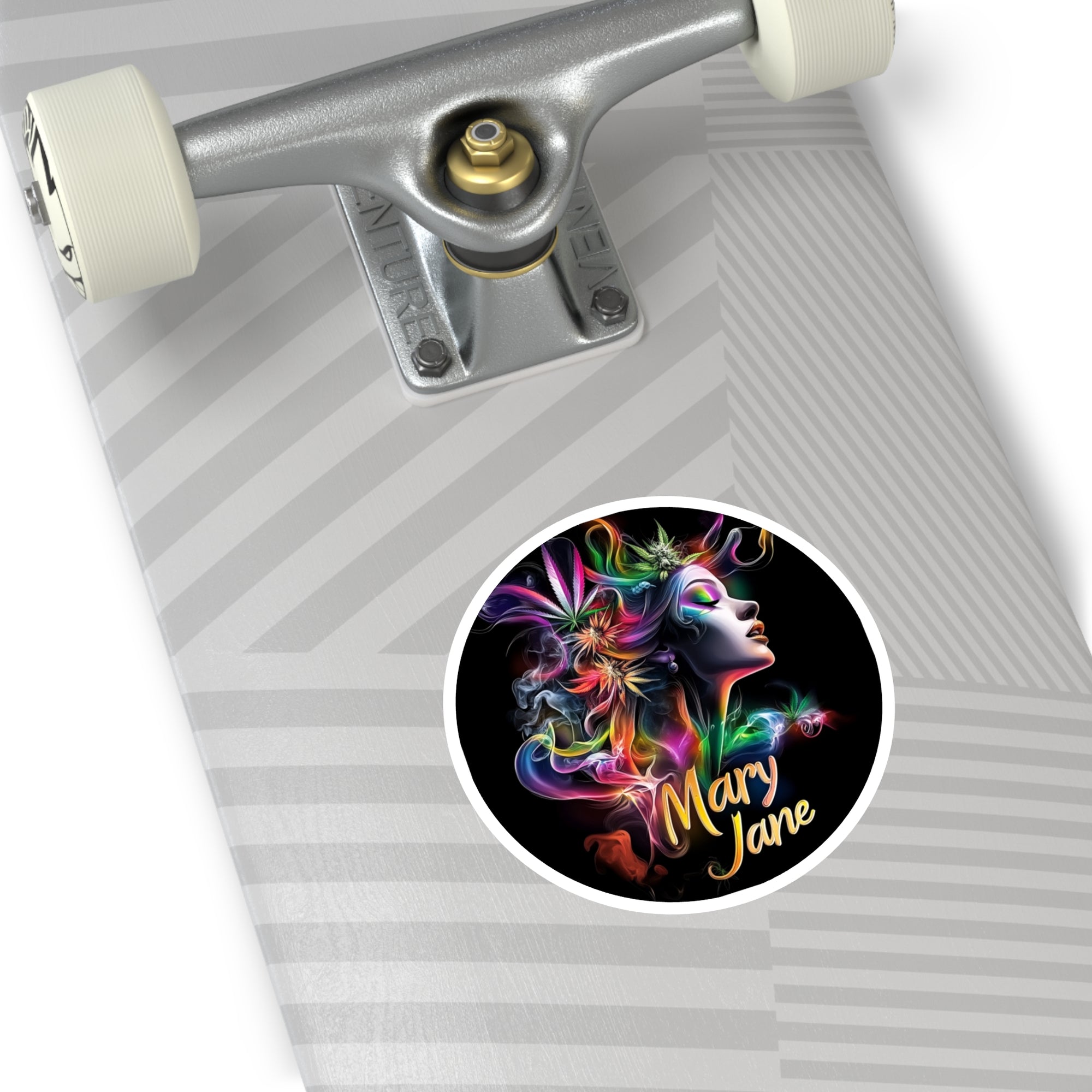 Mary Jane portrait sticker, vibrant art, expressive character, bold design