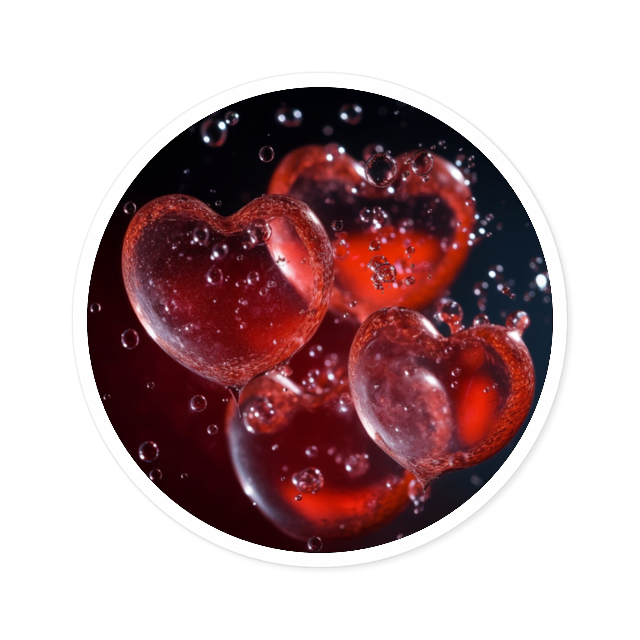 Heart Bubbles Sticker, Romantic Design, Love Theme, Valentine Gift