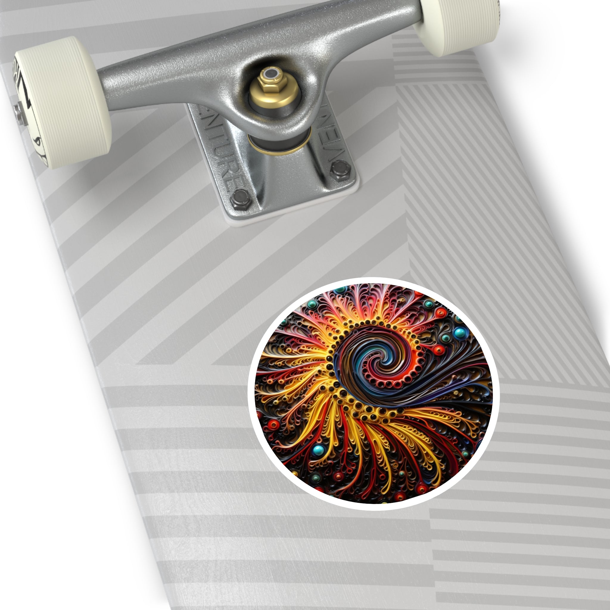 Bohemian Swirl Sticker, Pride Colors Design, Abstract Art, Colorful Expression