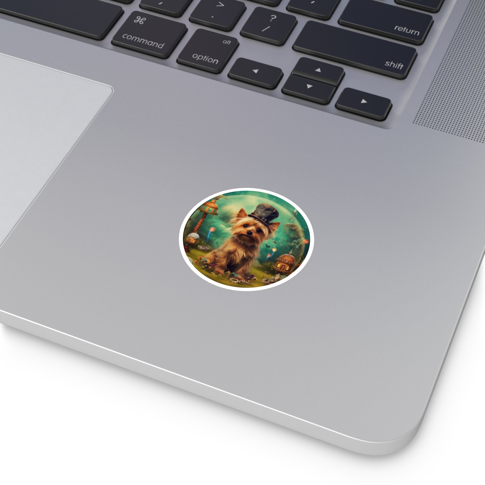 Steampunk Pup Portrait, Fantasy Dog Sticker, Laptop Decoration, Pet Lover Gift