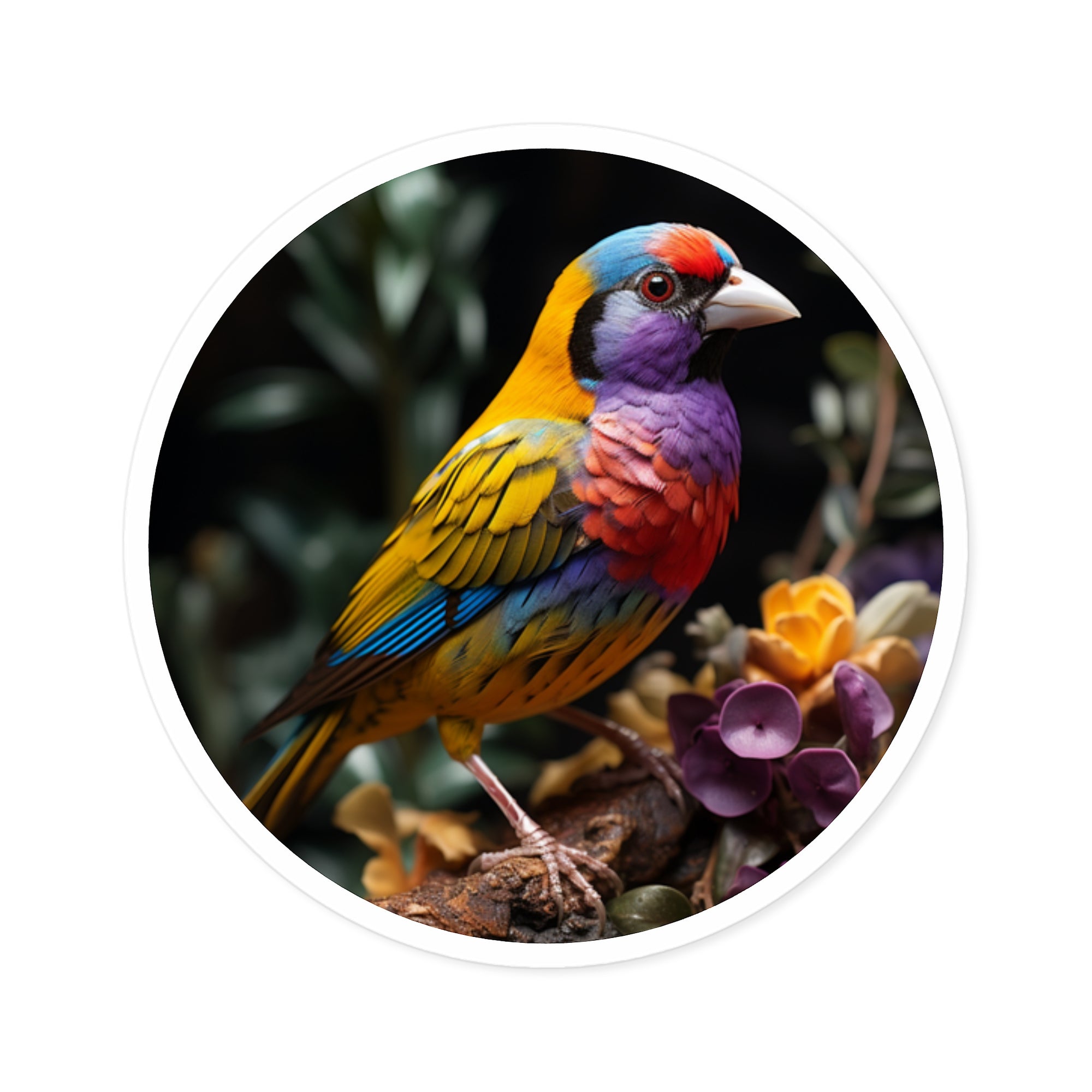 Gouldian Finch Sticker, Colorful Bird Art, Realistic Nature Design, Vibrant Gift