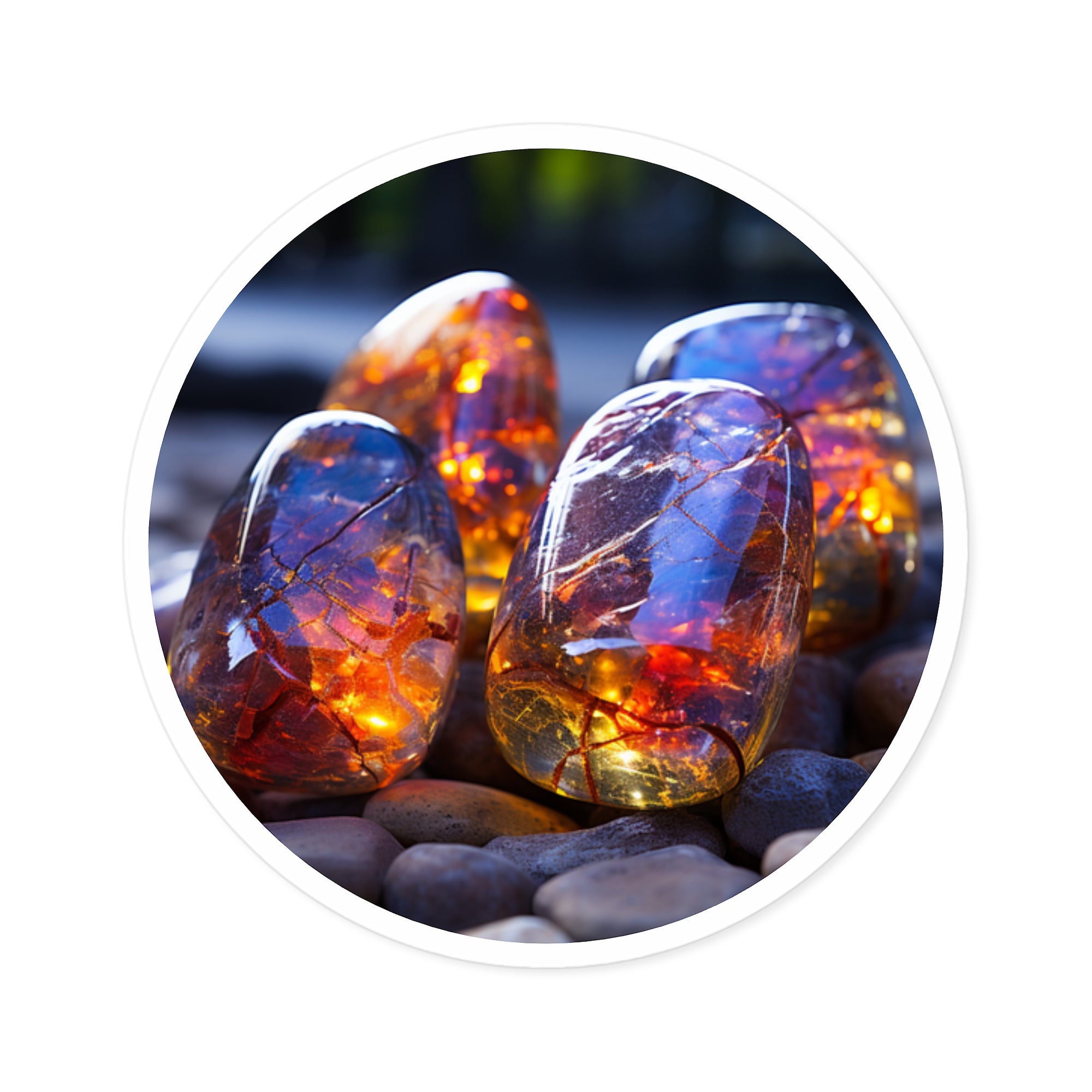 Opal Stone Set, Gemstone Sticker, Mineral Art, Pastel Decor