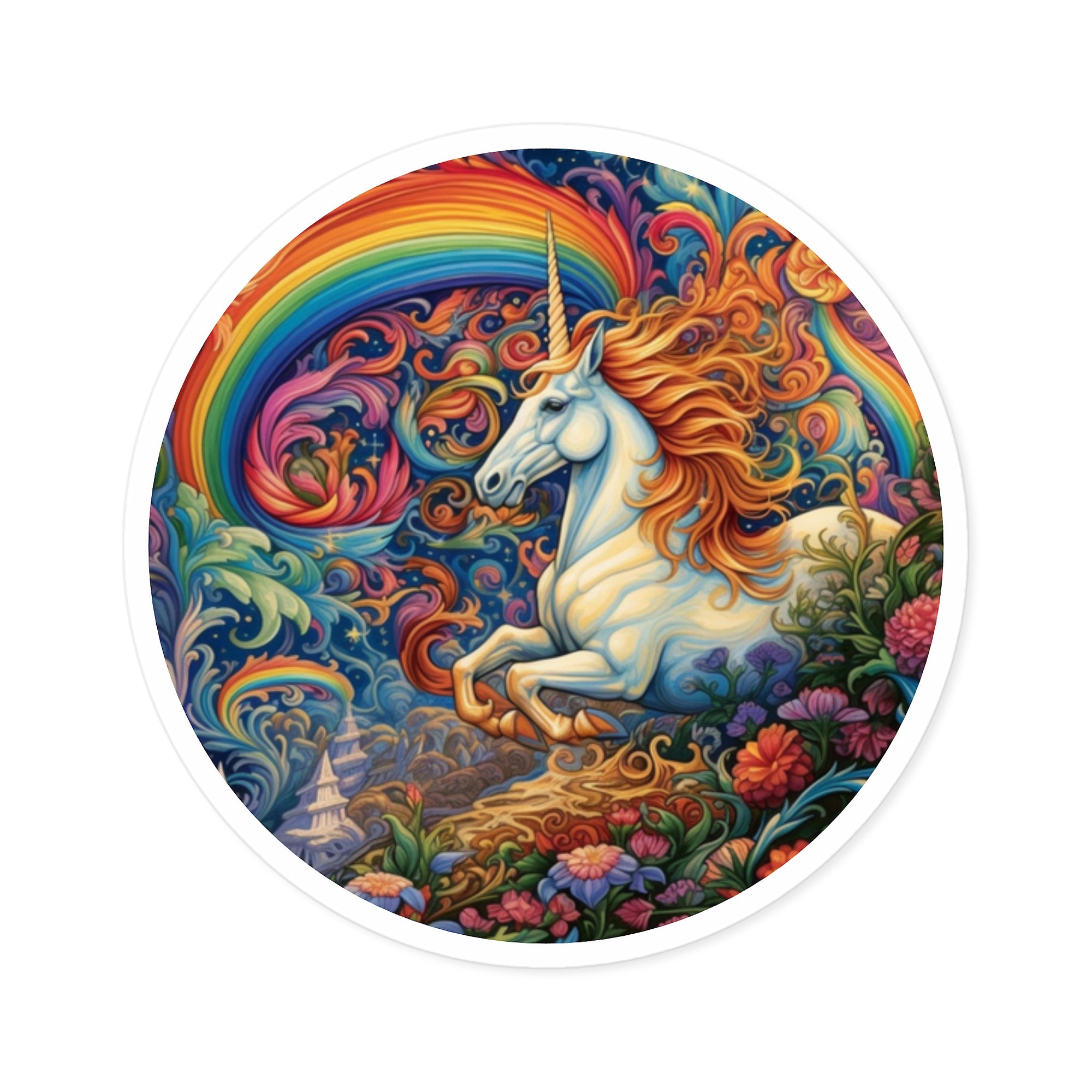 Colorful Unicorn Sticker, Fantasy Art, Laptop Decor, Magical Gift