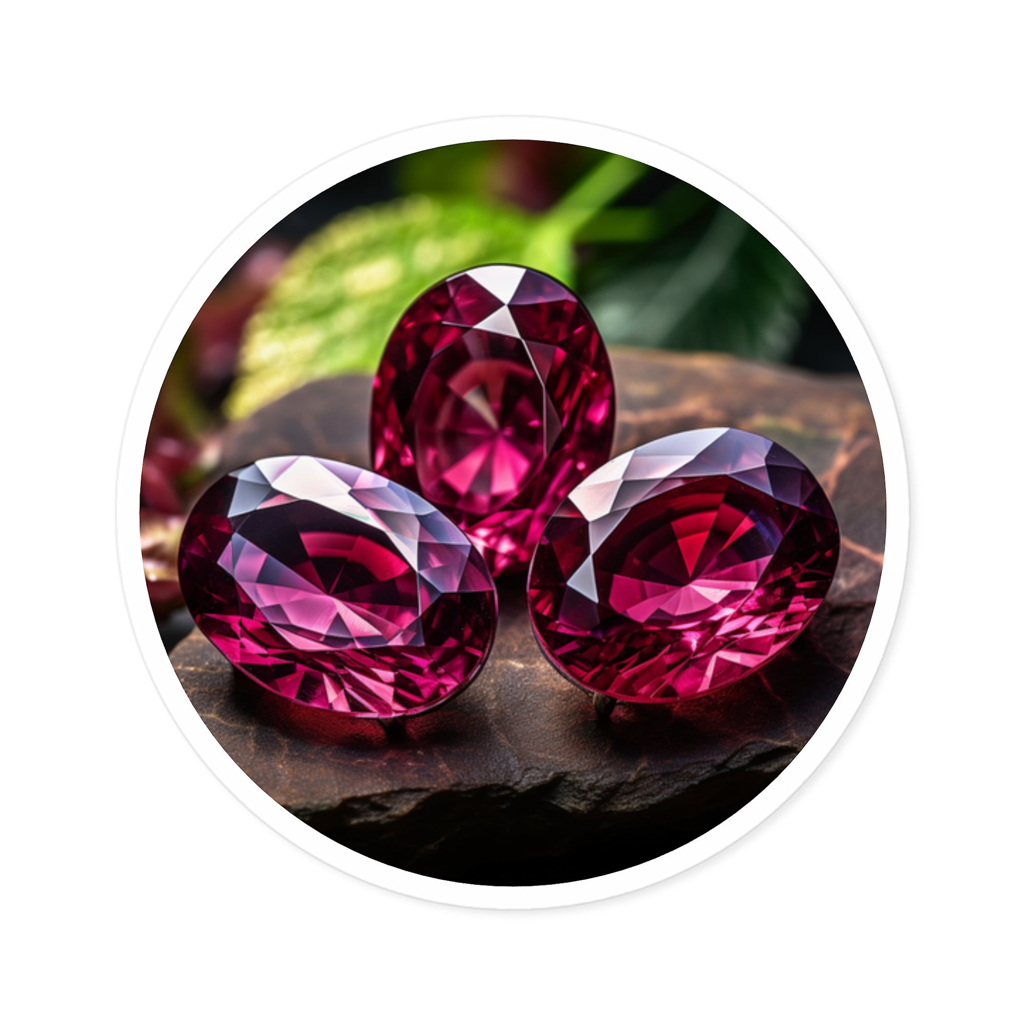 Ruby Crystals, Red Gem Art Sticker, Passion Design, Elegant Gift