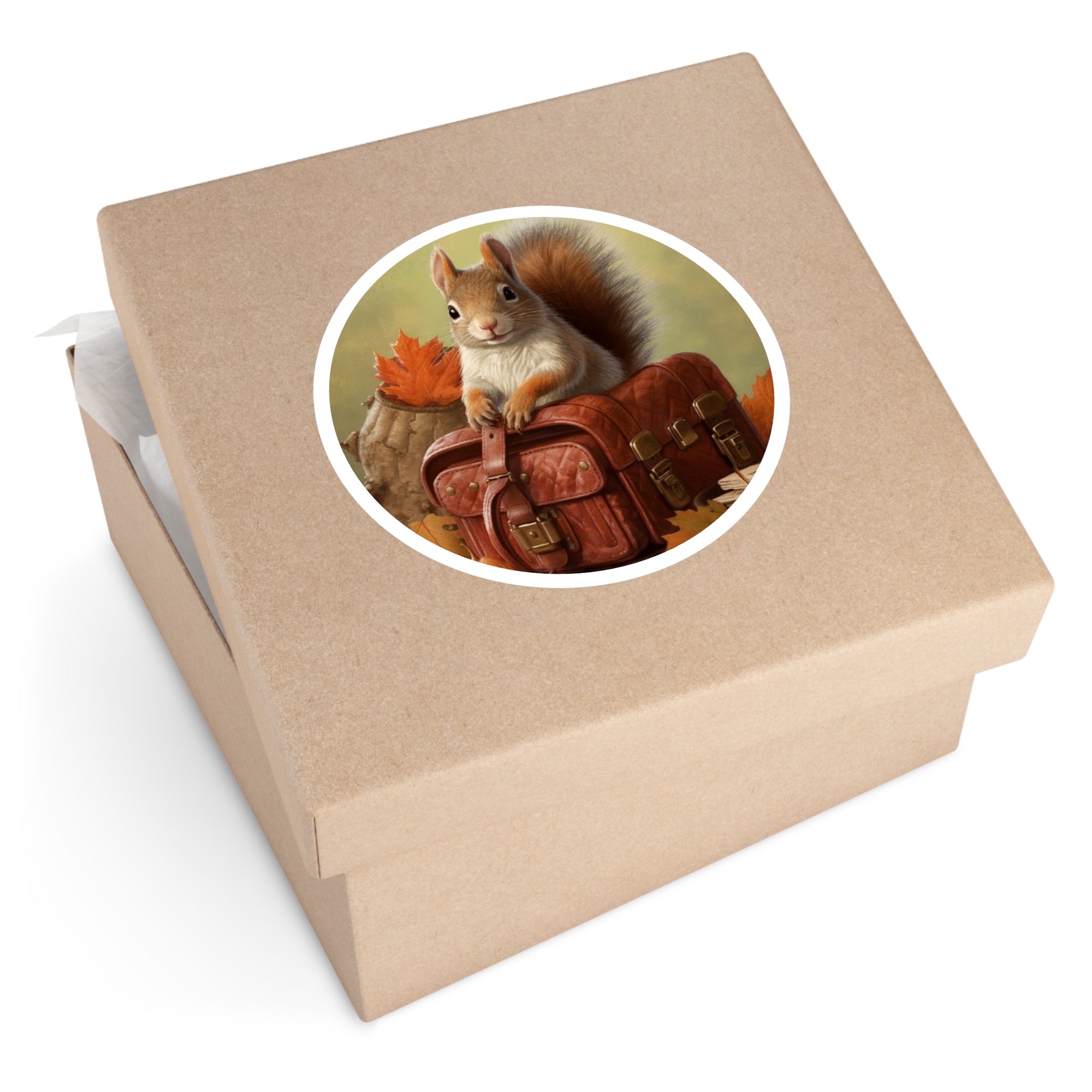 Autumn Squirrel, Cozy Harvest Sticker, Forest Animal, Warm Design
