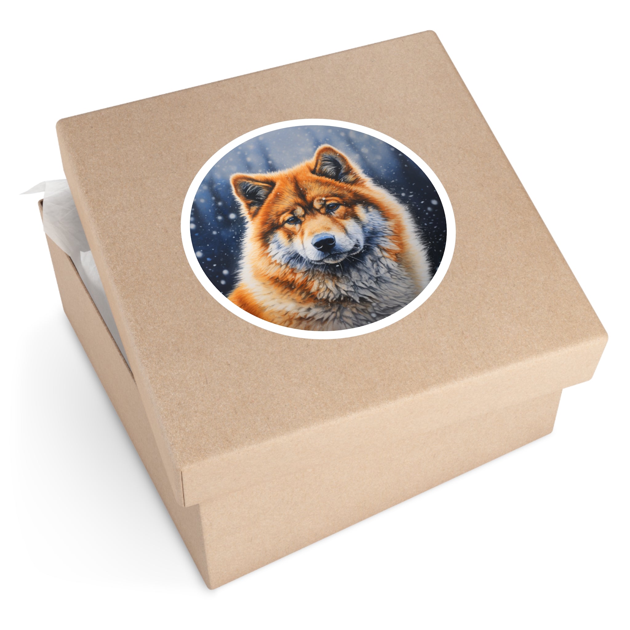 Akita, Pointillism Sticker, Laptop Decal, Gift for Dog Lovers