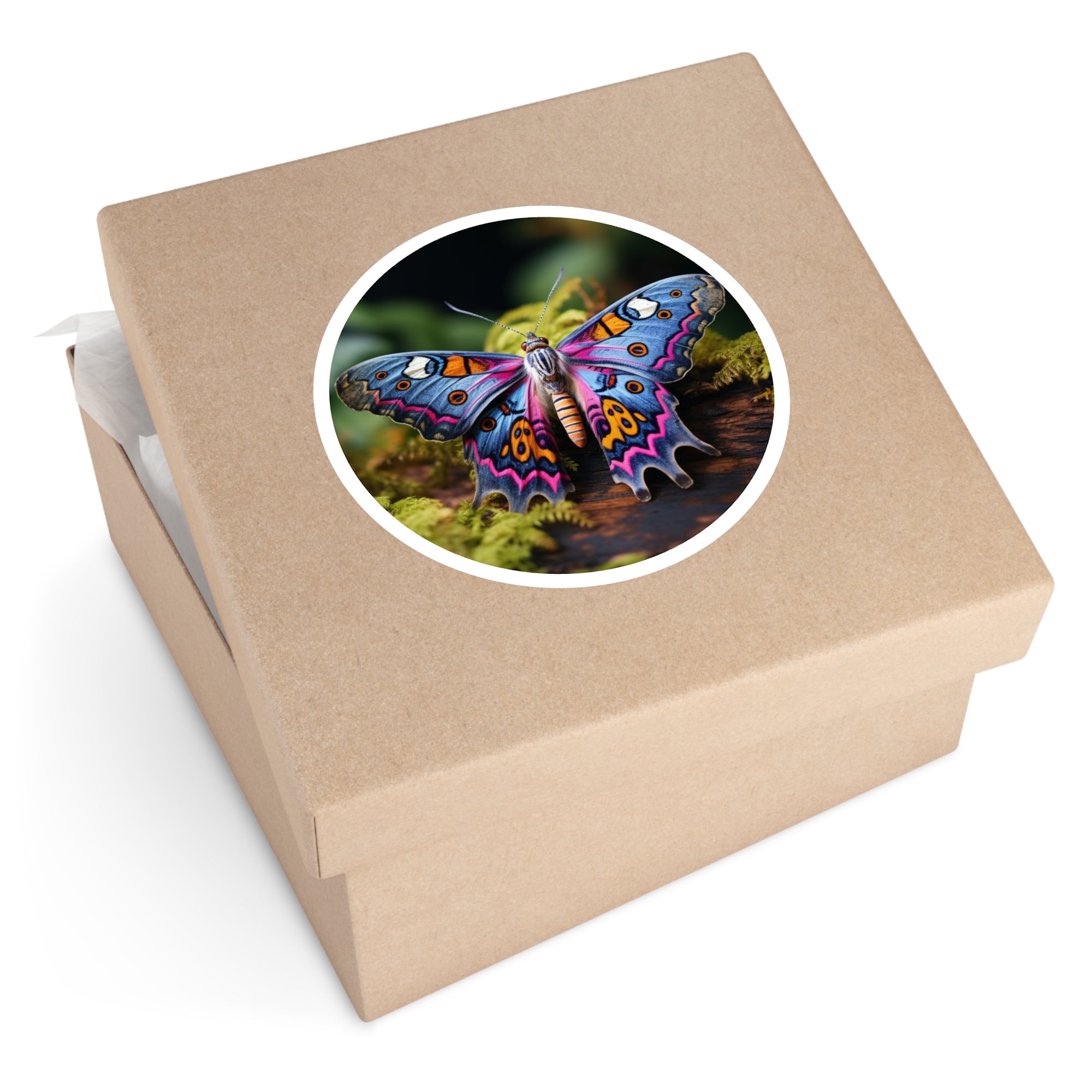 Colorful Moth, Artistic Insect Sticker, Laptop Decal, Nature Gift