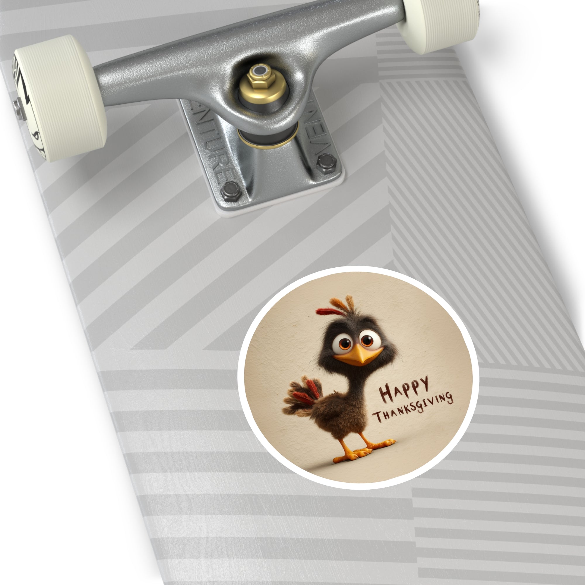 Happy Thanksgiving Sticker, Cute Turkey Cartoon, Funny Holiday Art, Autumn Gift