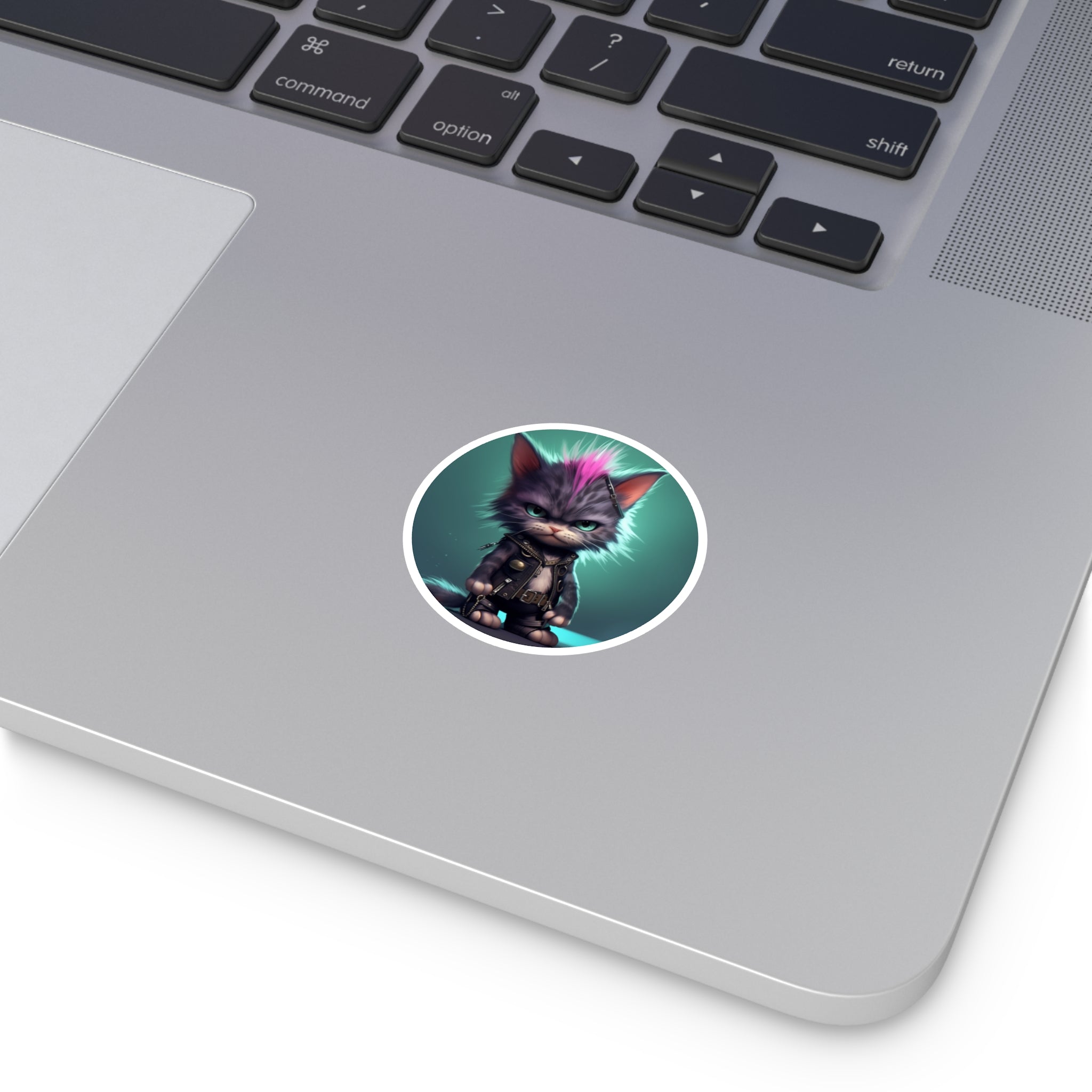 Punk Kitten, Rock Style Sticker, Cool Design, Rebel Art