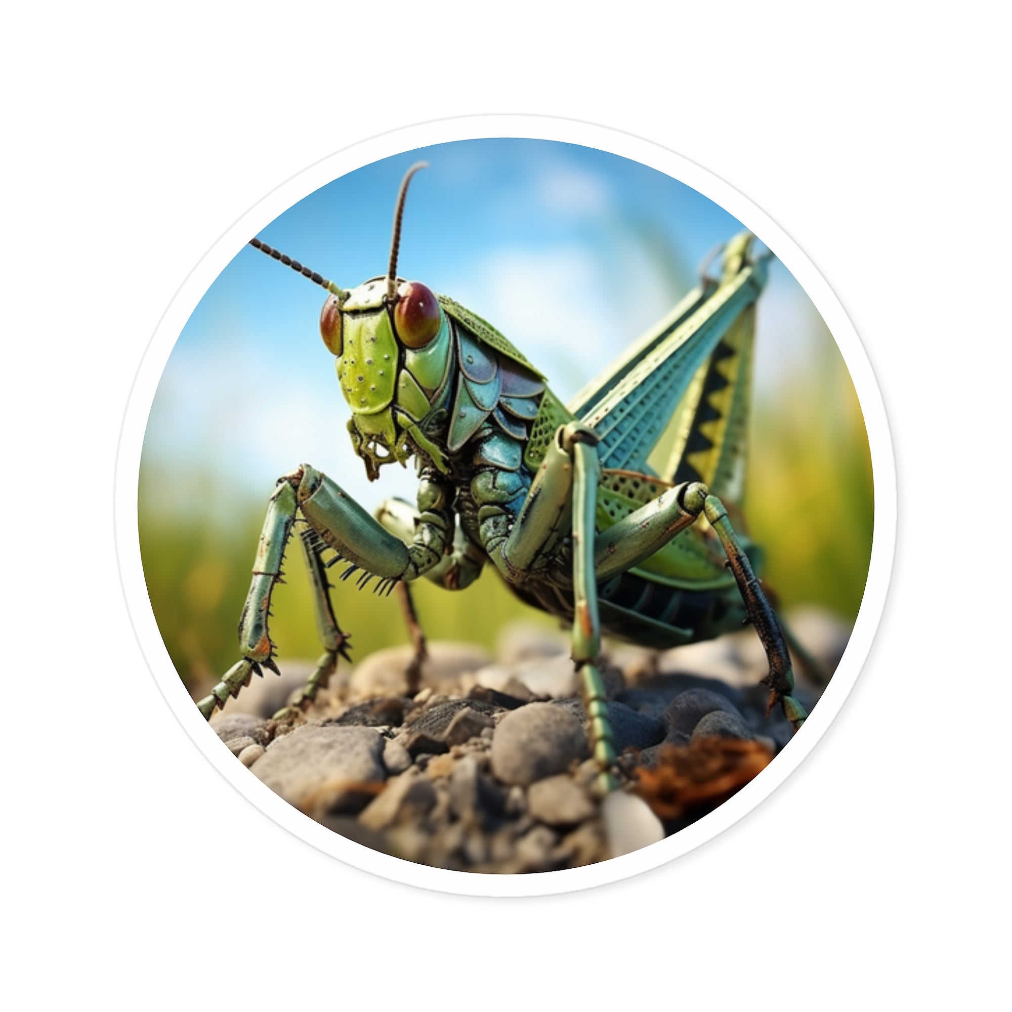 Grasshopper Close-Up, Nature Sticker, Notebook Decor, Outdoor Gift