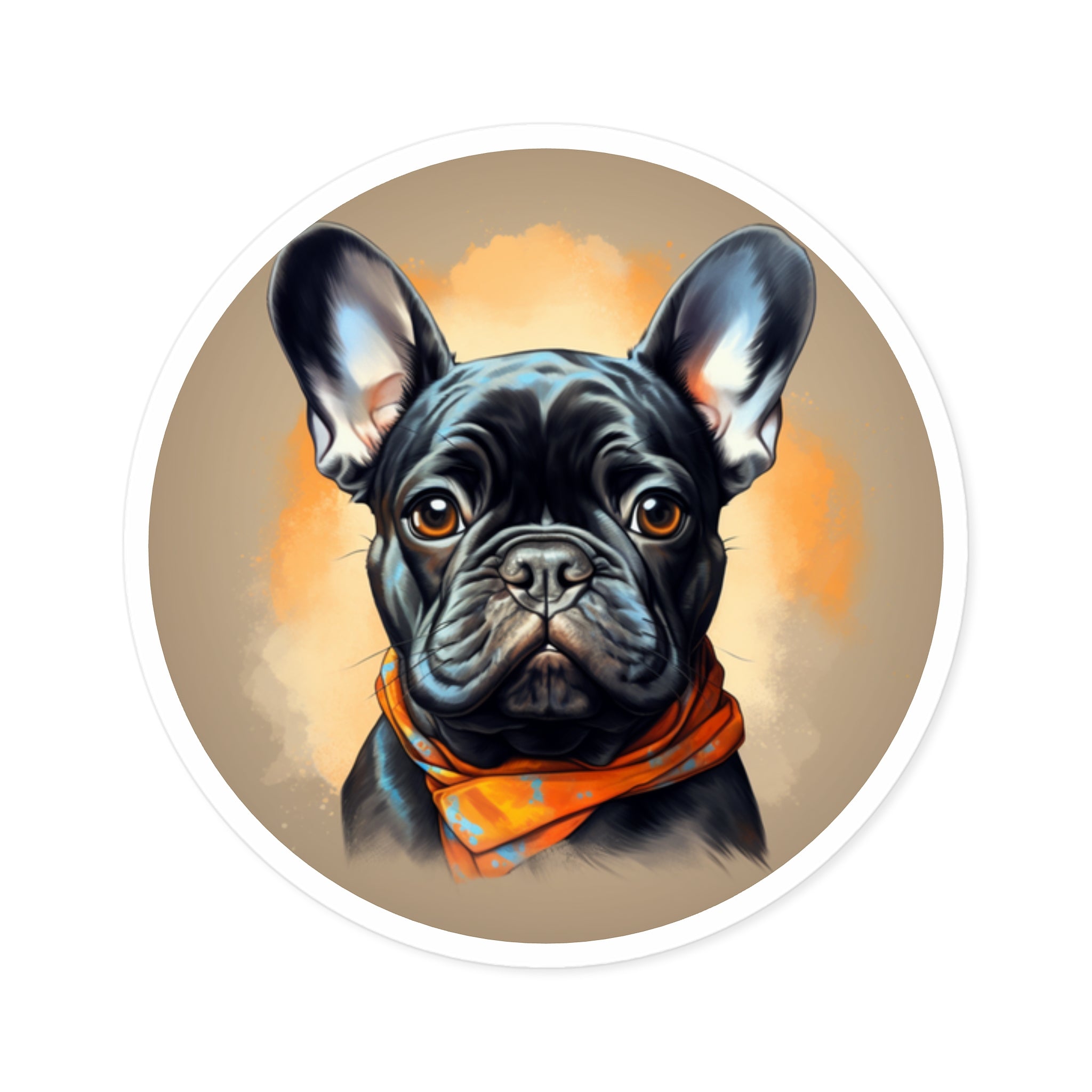 French Bulldog Sticker, Artistic Pet Design, Colorful Portrait, Dog Lover Gift