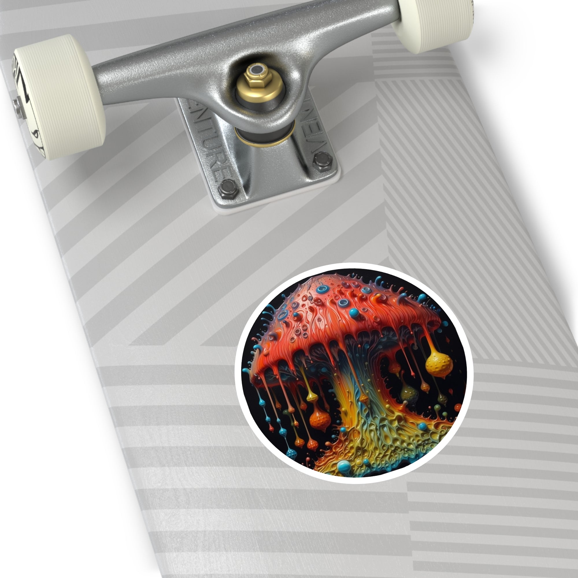 Colorful Mushroom, Fantasy Art Sticker, Bold Decor, Creative Gift