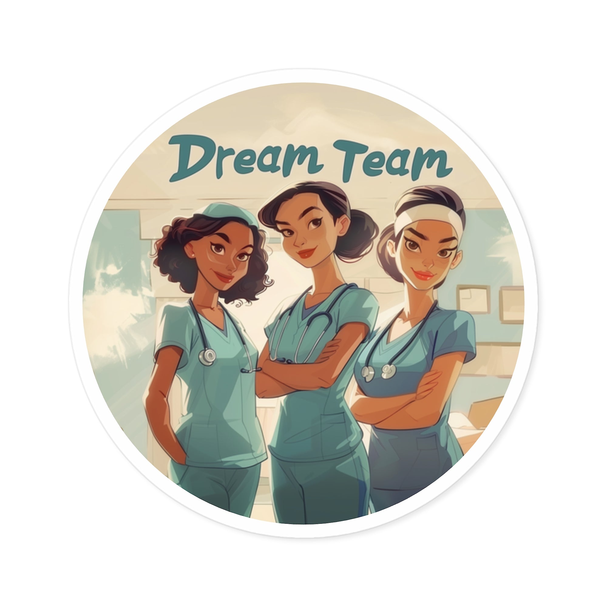 Nurse Dream Team Sticker, Medical Crew Art, Healthcare Hero Design, Appreciation Gift