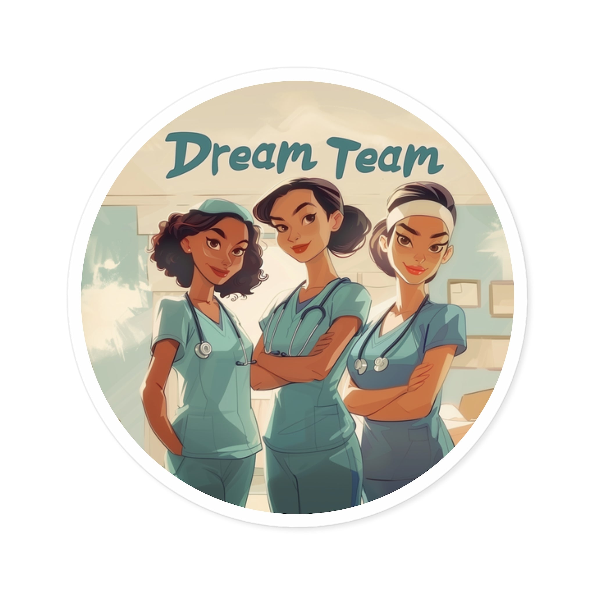 Nurse Dream Team Sticker, Medical Crew Art, Healthcare Hero Design, Appreciation Gift