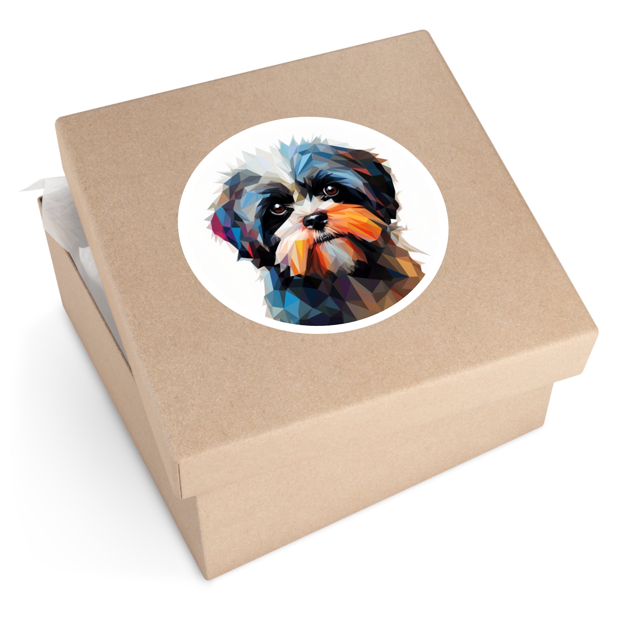Geometric Shih Tzu Sticker, Modern Dog Art, Polygon Design, Pet Lover Gift