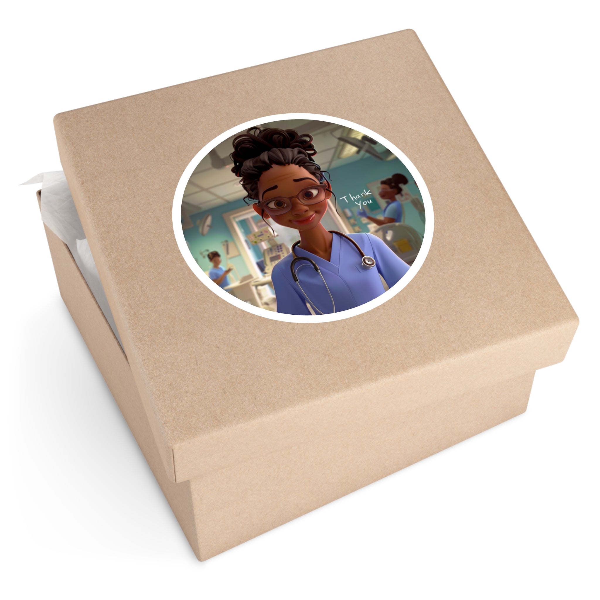Nurse Thank You Sticker, Animated Medical Art, Healthcare Hero Gift