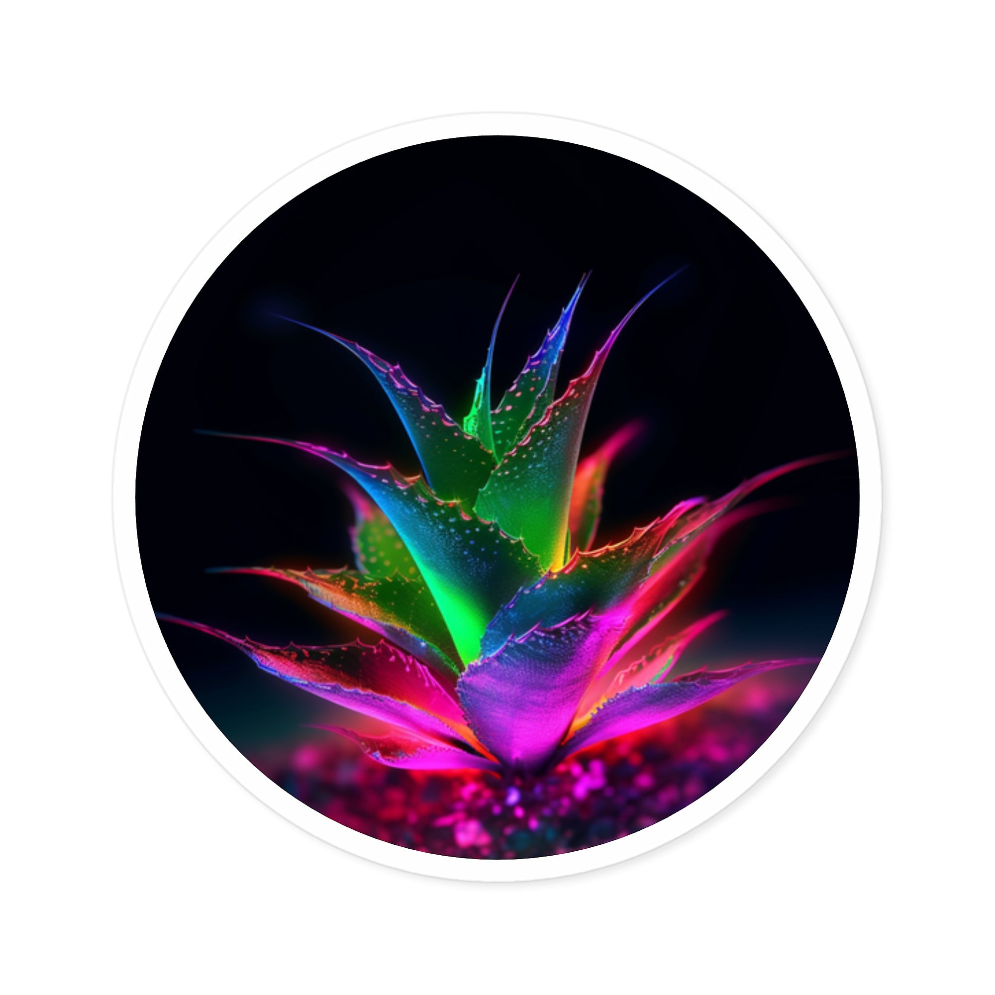 Rainbow Aloe Plant, Fantasy Nature Sticker, Laptop Decoration, Plant Lover Gift