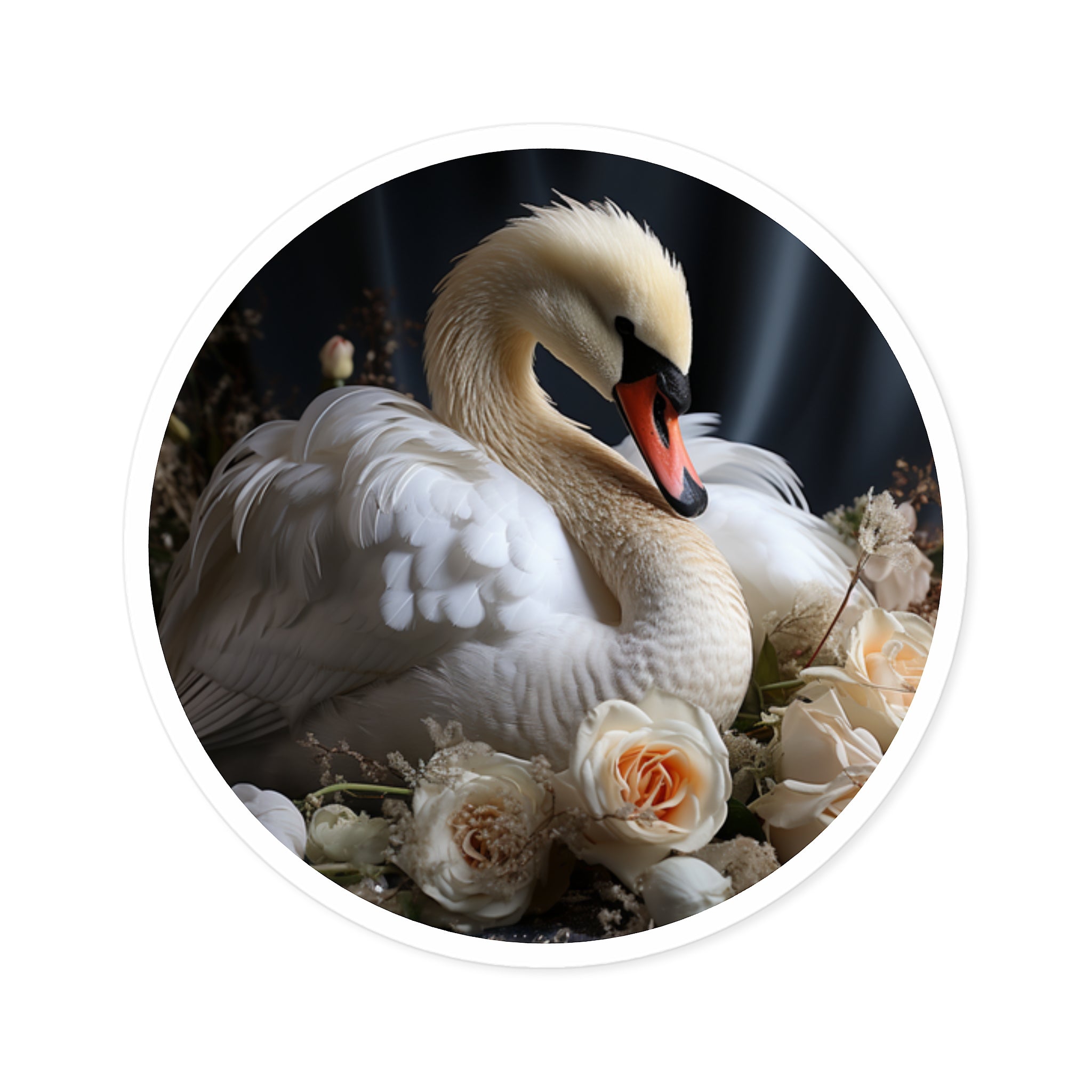 Mute Swan Sticker, Elegant Bird Art, Realistic Feather Design, Romantic Gift