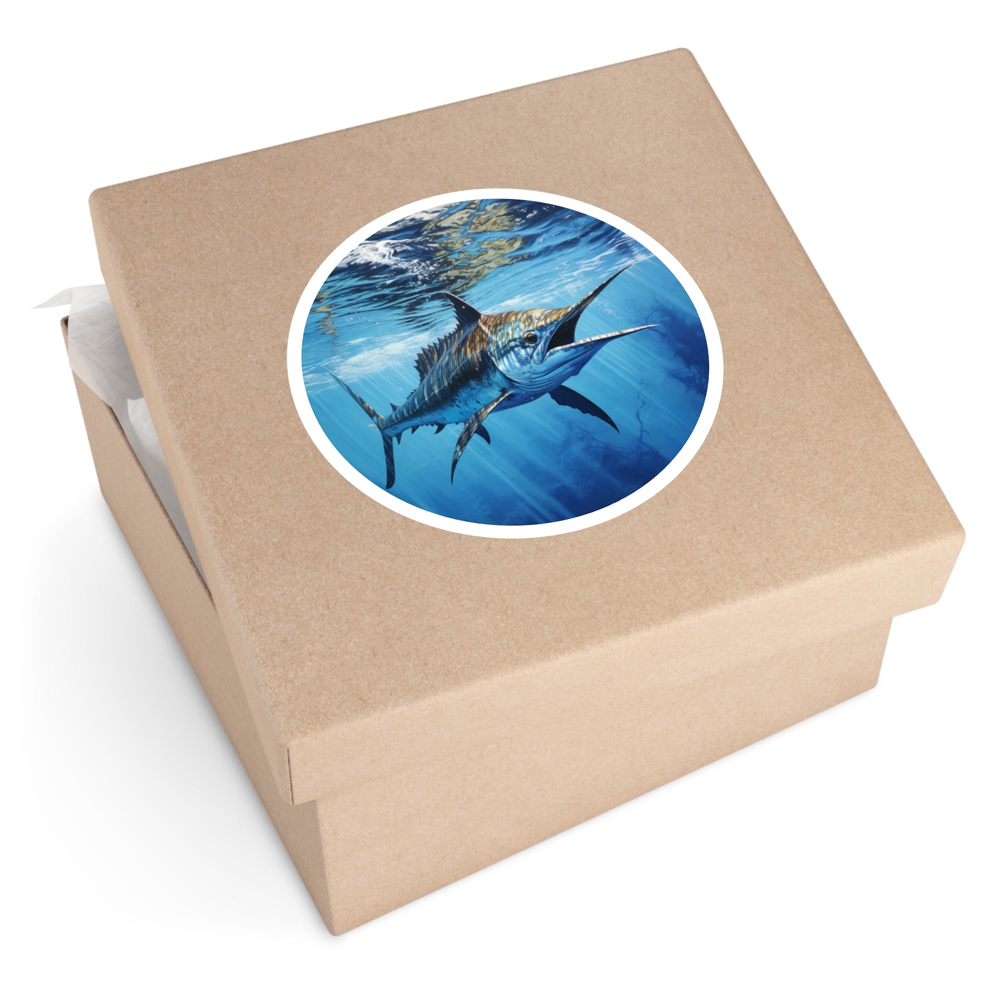 Marlin Underwater Sticker, Ocean Wildlife Art, Fishing Design, Marine Beauty