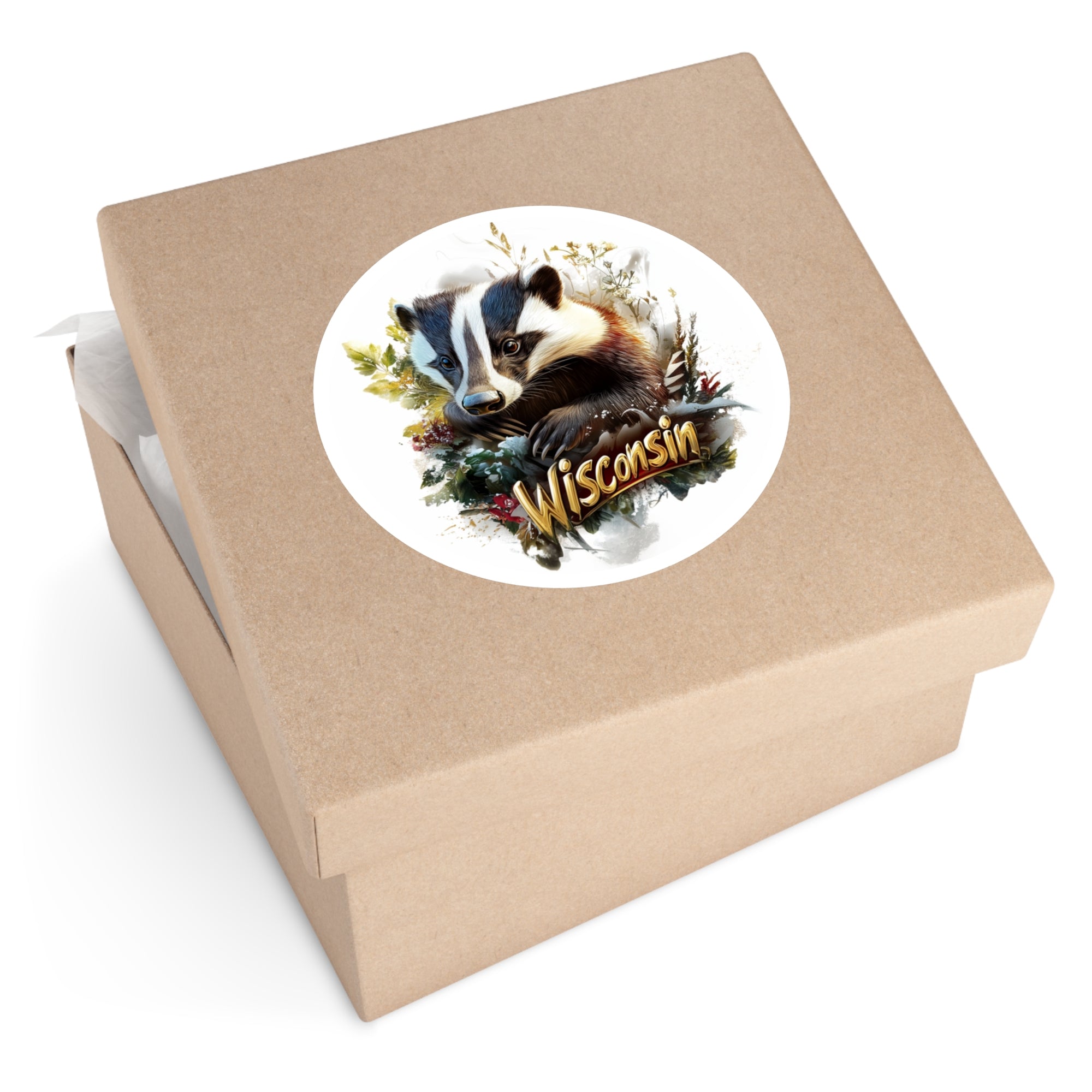 Wisconsin Badger Sticker, State Animal Art, Car Decor, Collector’s Gift