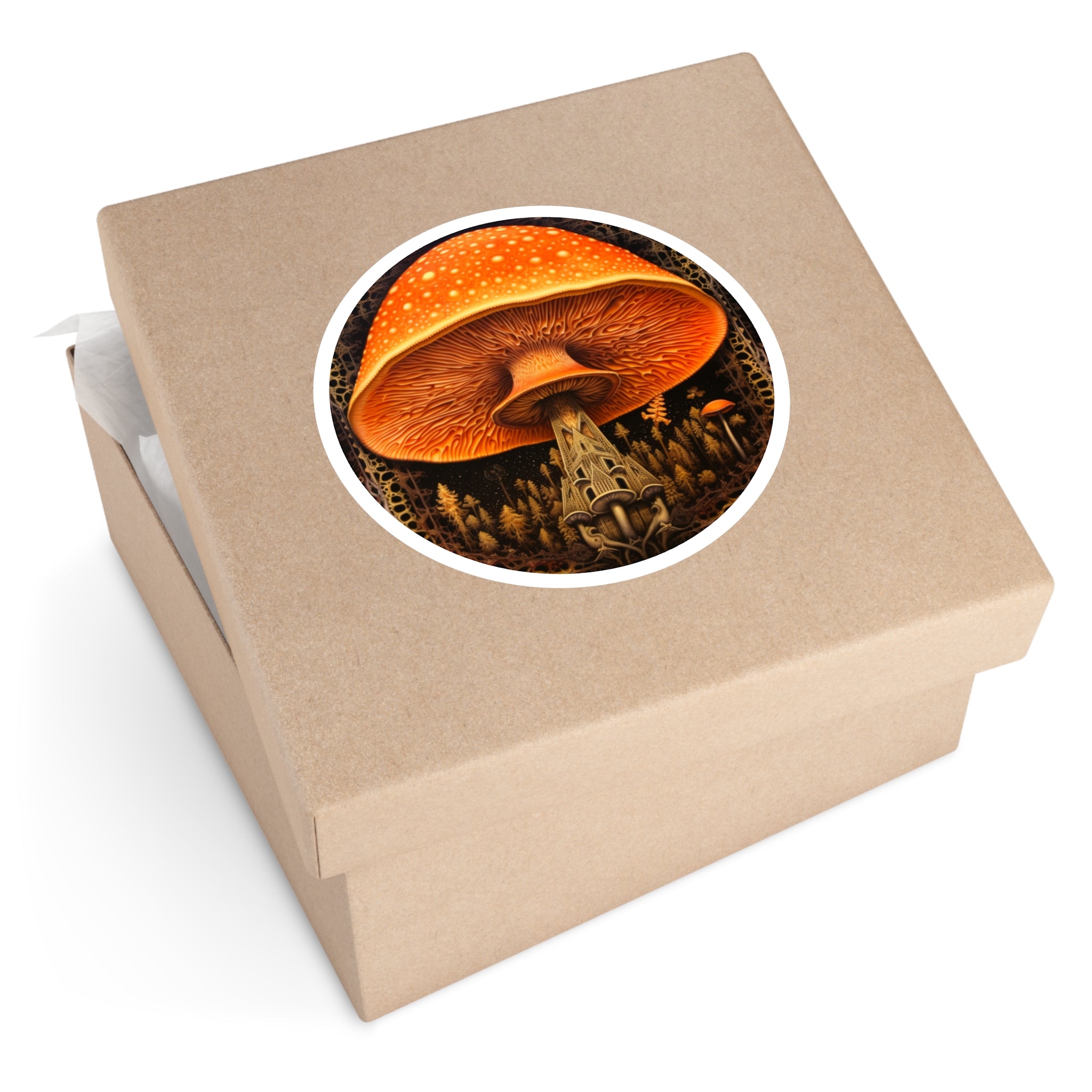 Filigree Mushroom, Nature Art Sticker, Notebook Decor, Unique Gift