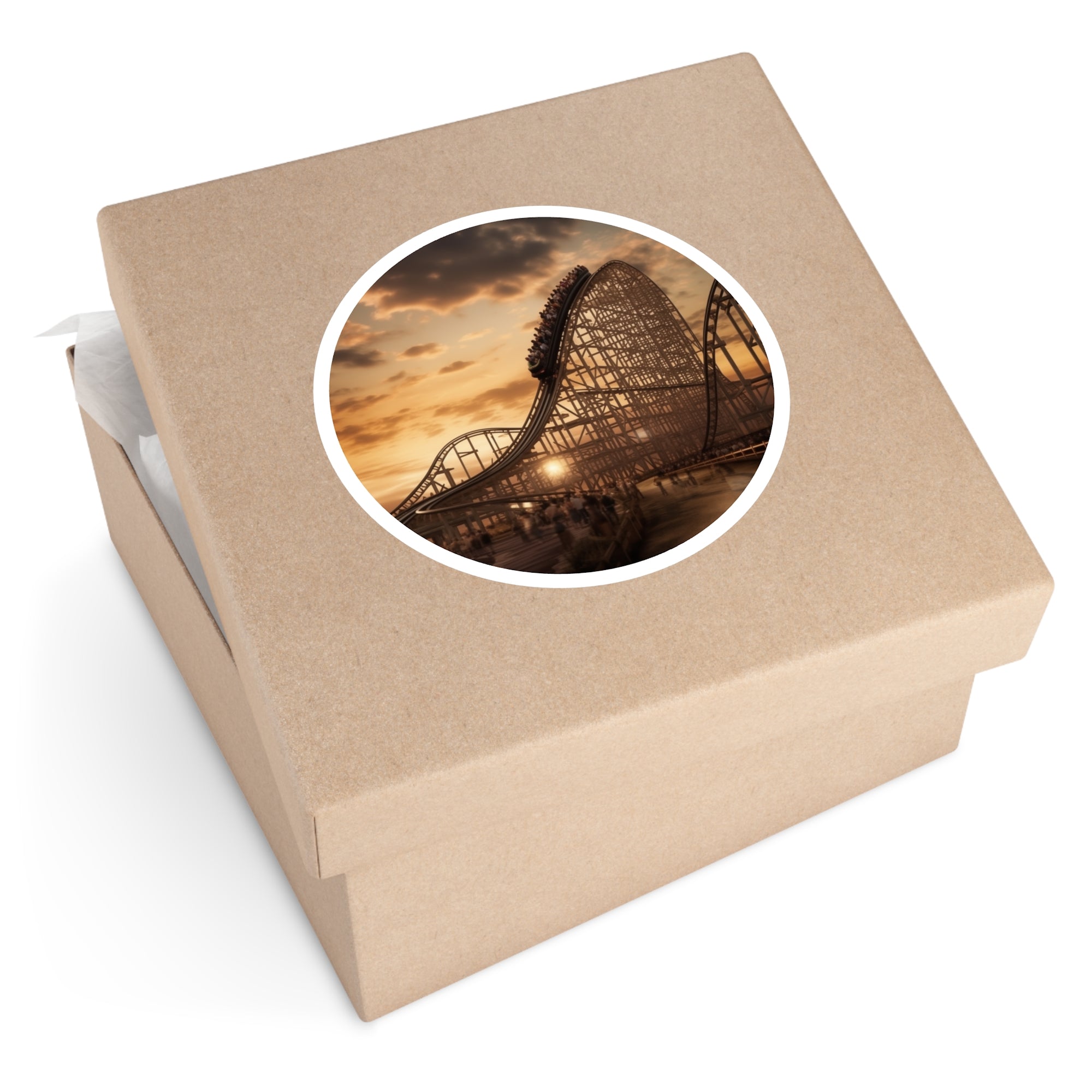 Roller Coaster Drop at Golden Hour Sticker