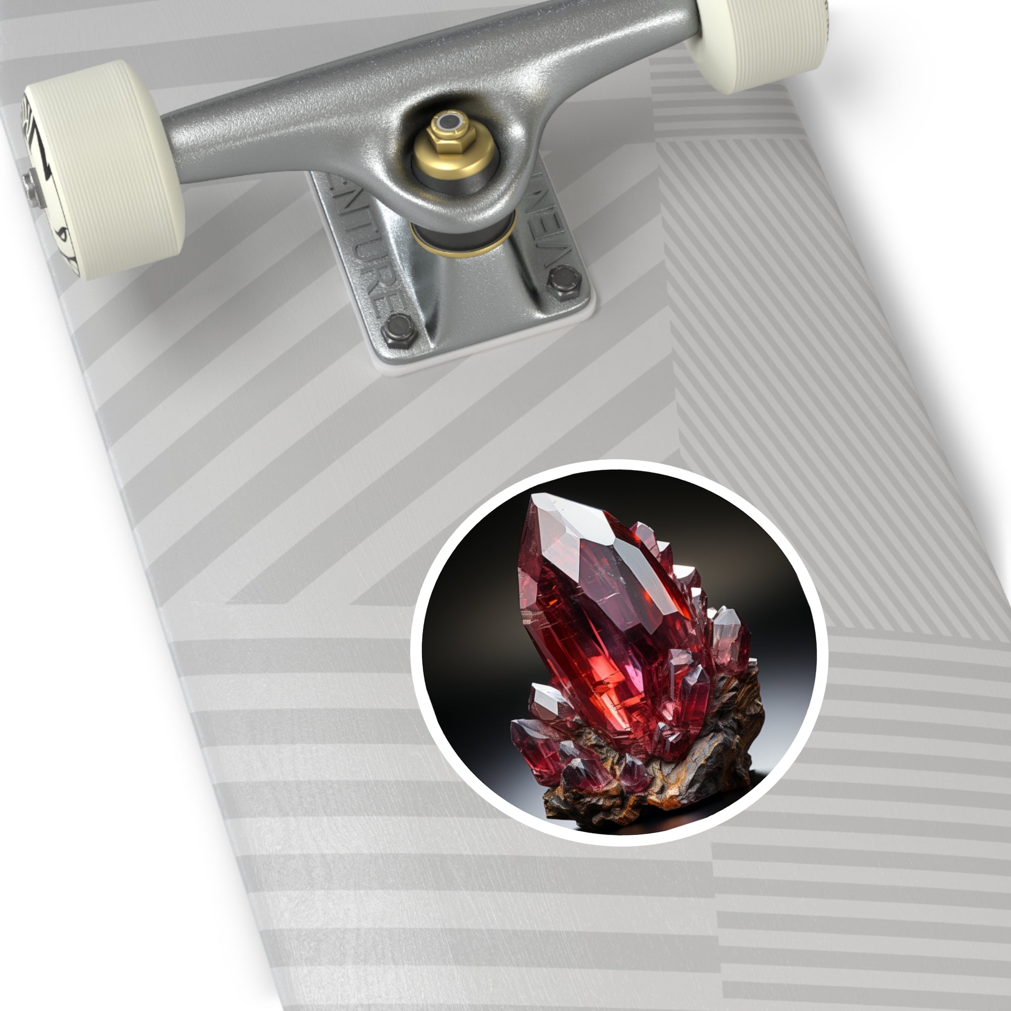 Garnet Crystal, Realistic Gemstone Sticker, Deep Red Art, Bold Design Gift