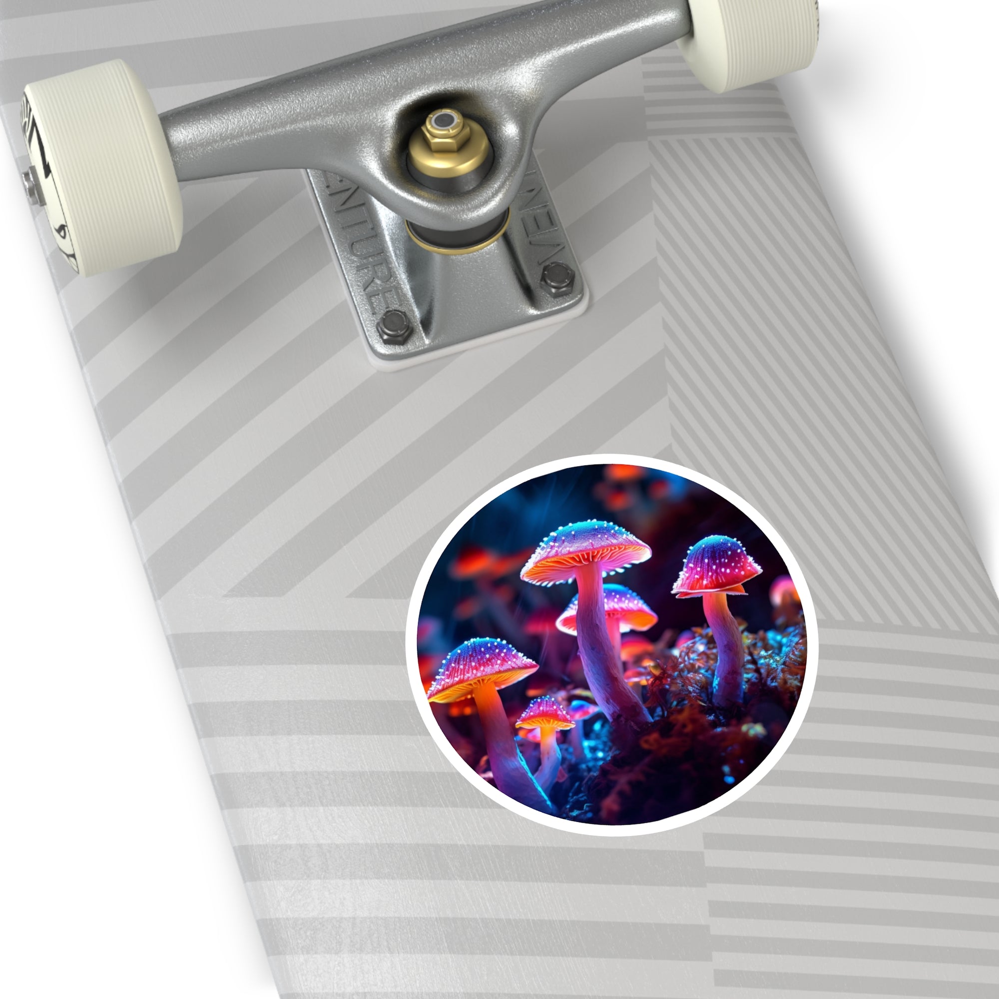 Mushroom Glow Scene, Forest Art Sticker, Nature Decor, Detailed Gift