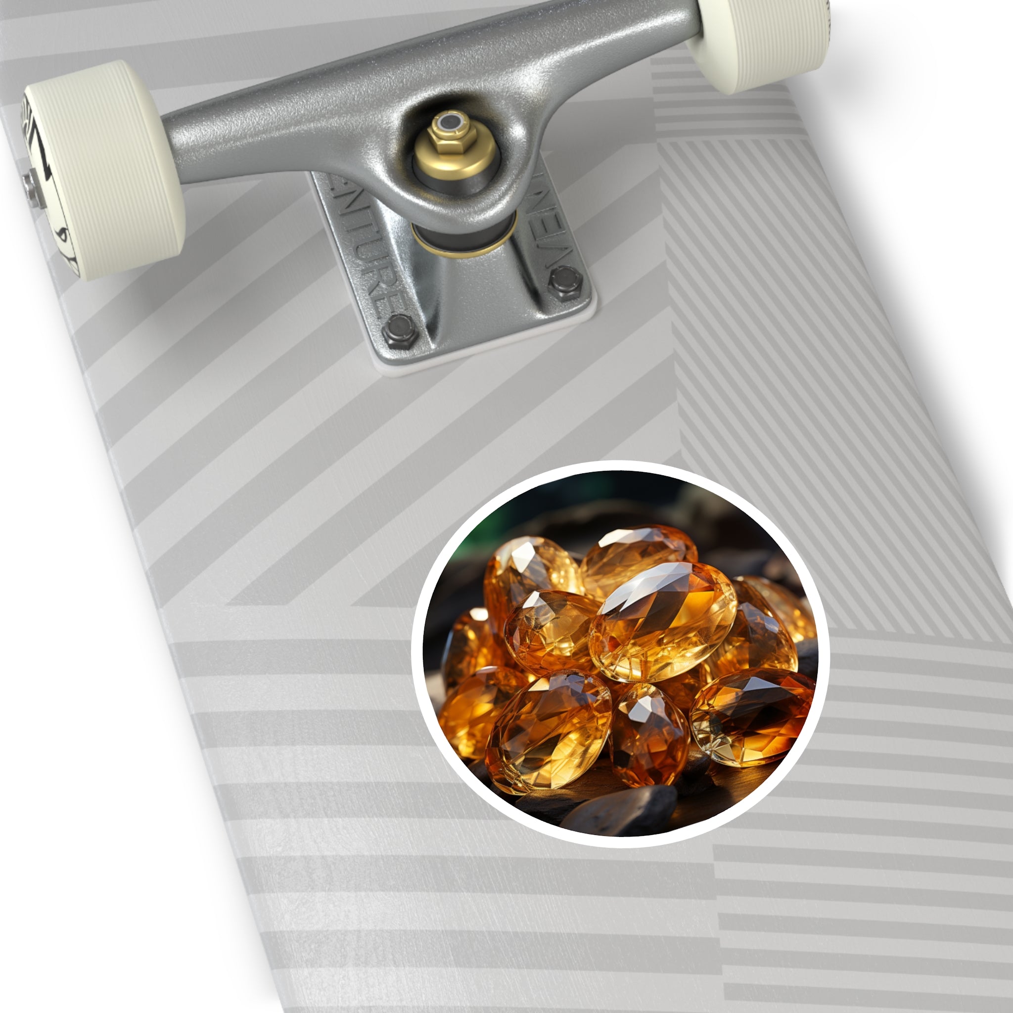 Citrine Crystals, Golden Gemstone Sticker, Positive Energy Design, Boho Art