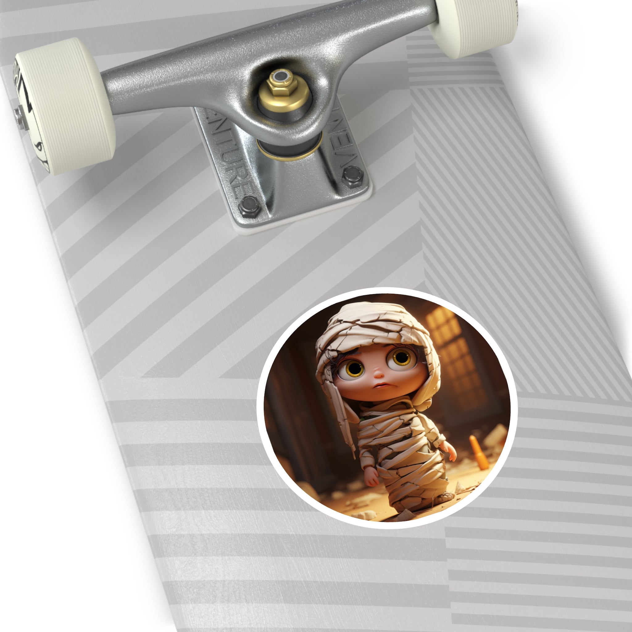 Cute Mummy Sticker, Pixar Halloween Design, Spooky Fun Art