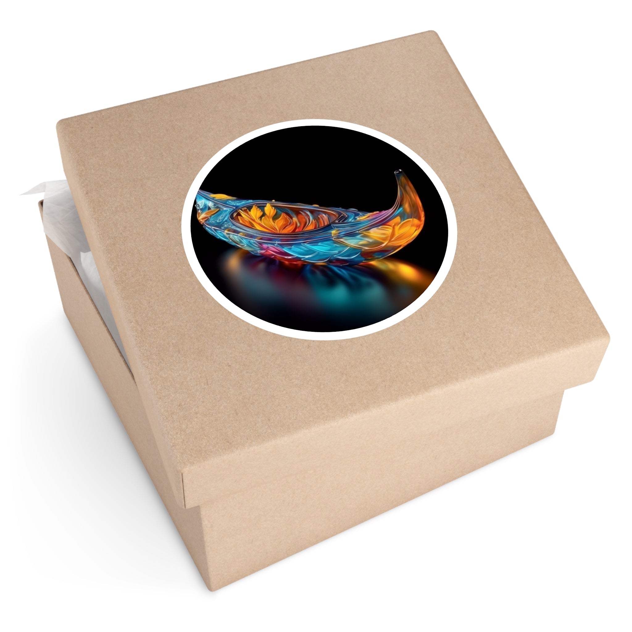 Glass Boat, Colorful Art Sticker, Travel Decor, Unique Gift