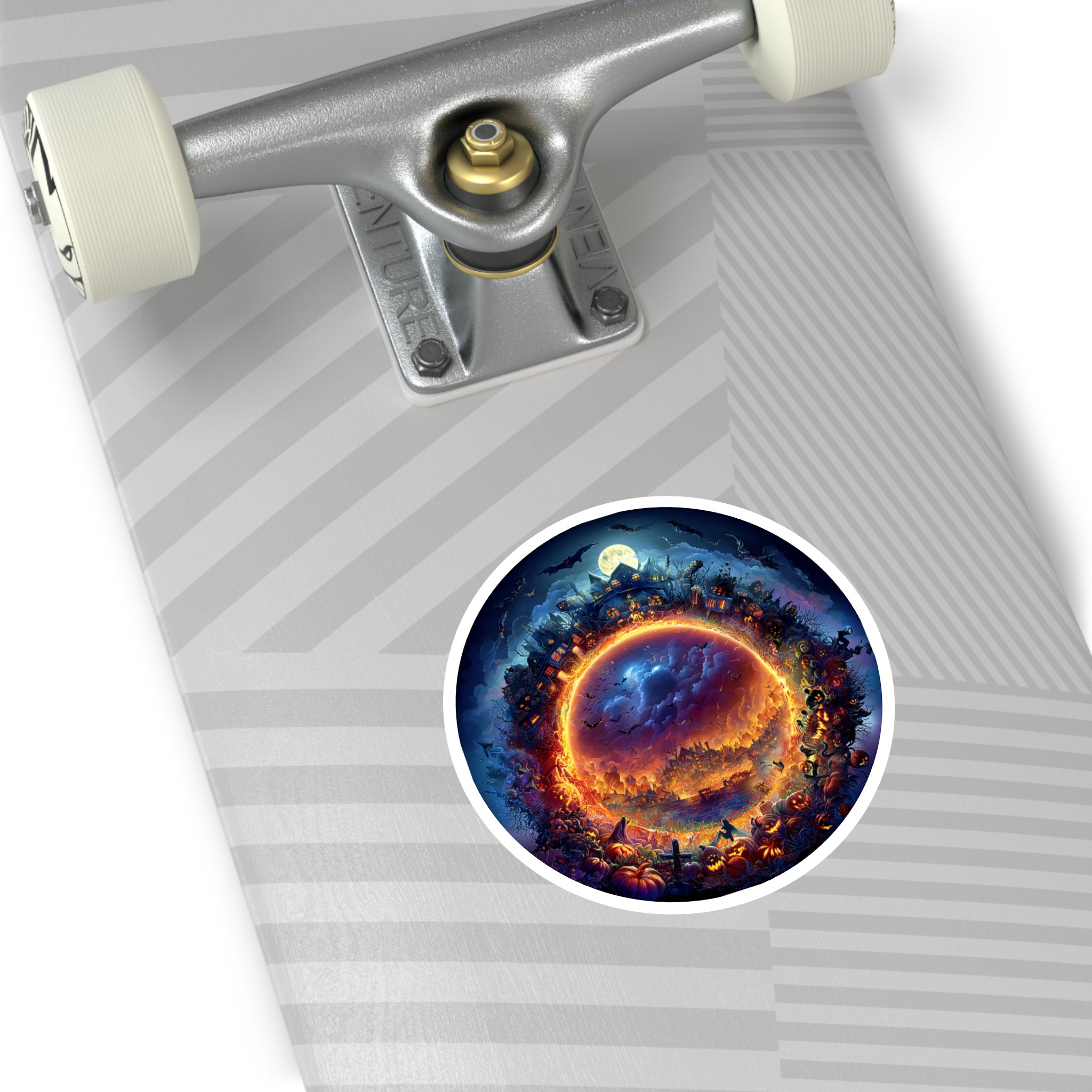 Halloween Village Circle Scene Sticker