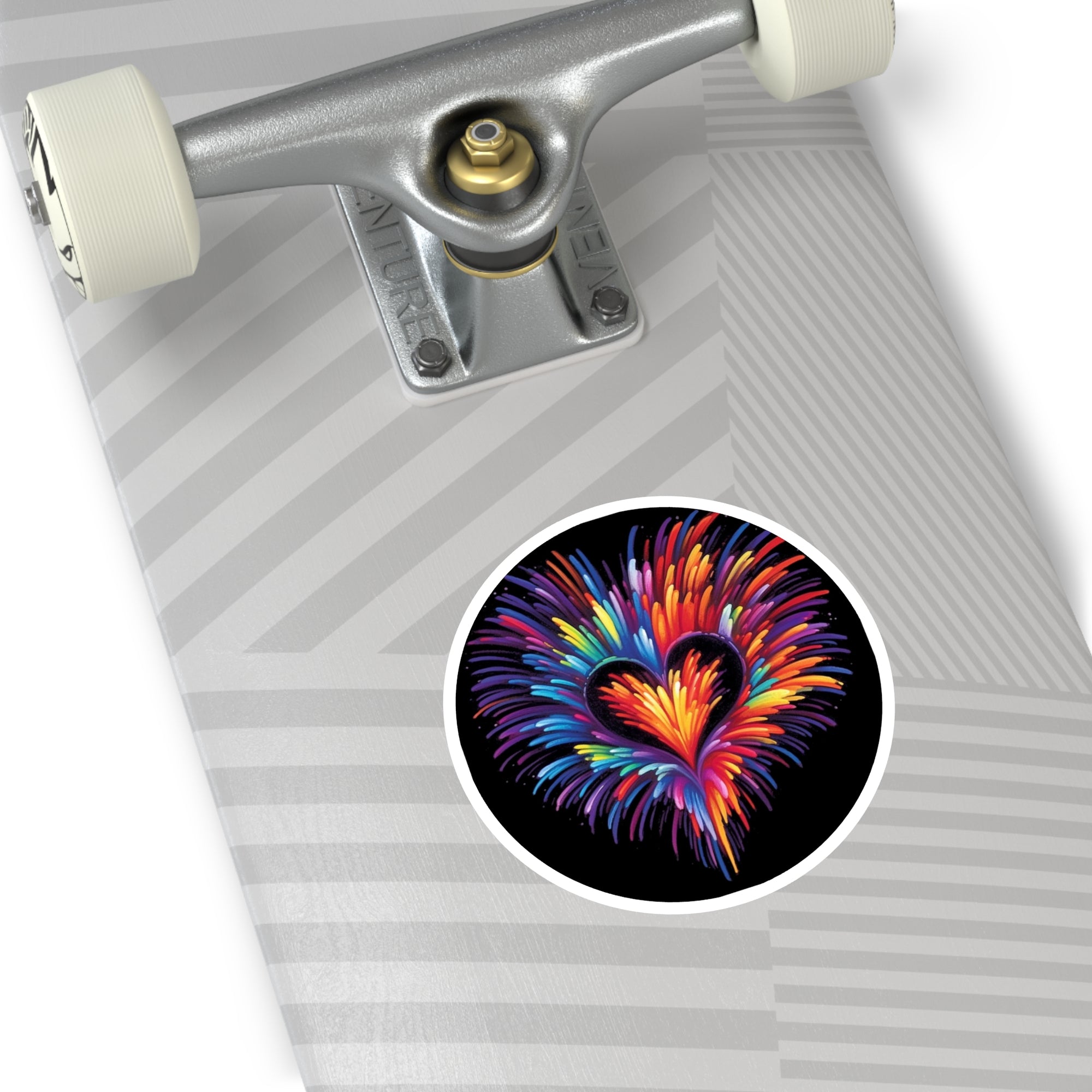 Rainbow Heart, Abstract Love Sticker, Laptop Decal, Gift for Color Lovers
