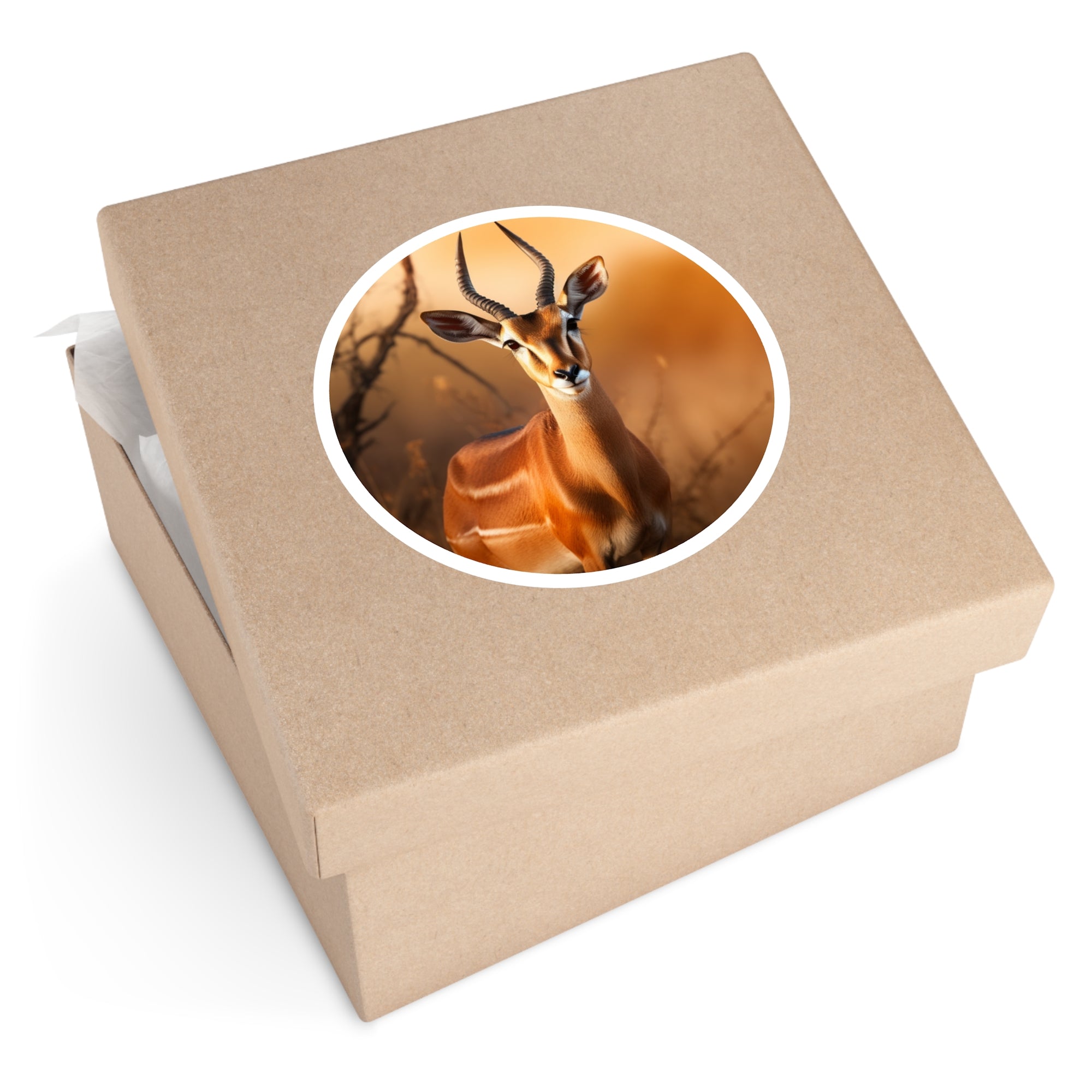 Impala in Nature, Wildlife Animal Sticker, Safari Art, Minimal Design