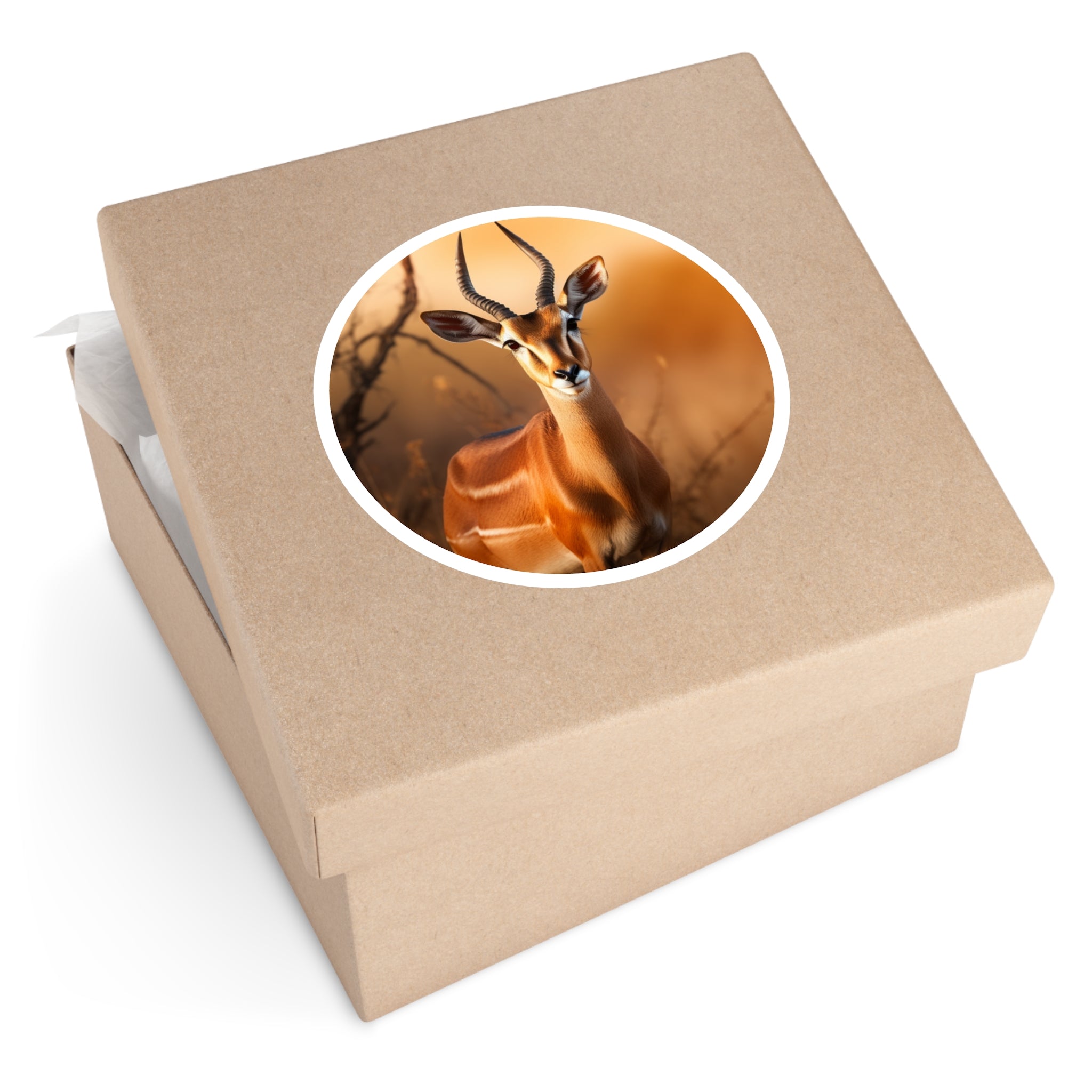 Impala in Nature, Wildlife Animal Sticker, Safari Art, Minimal Design