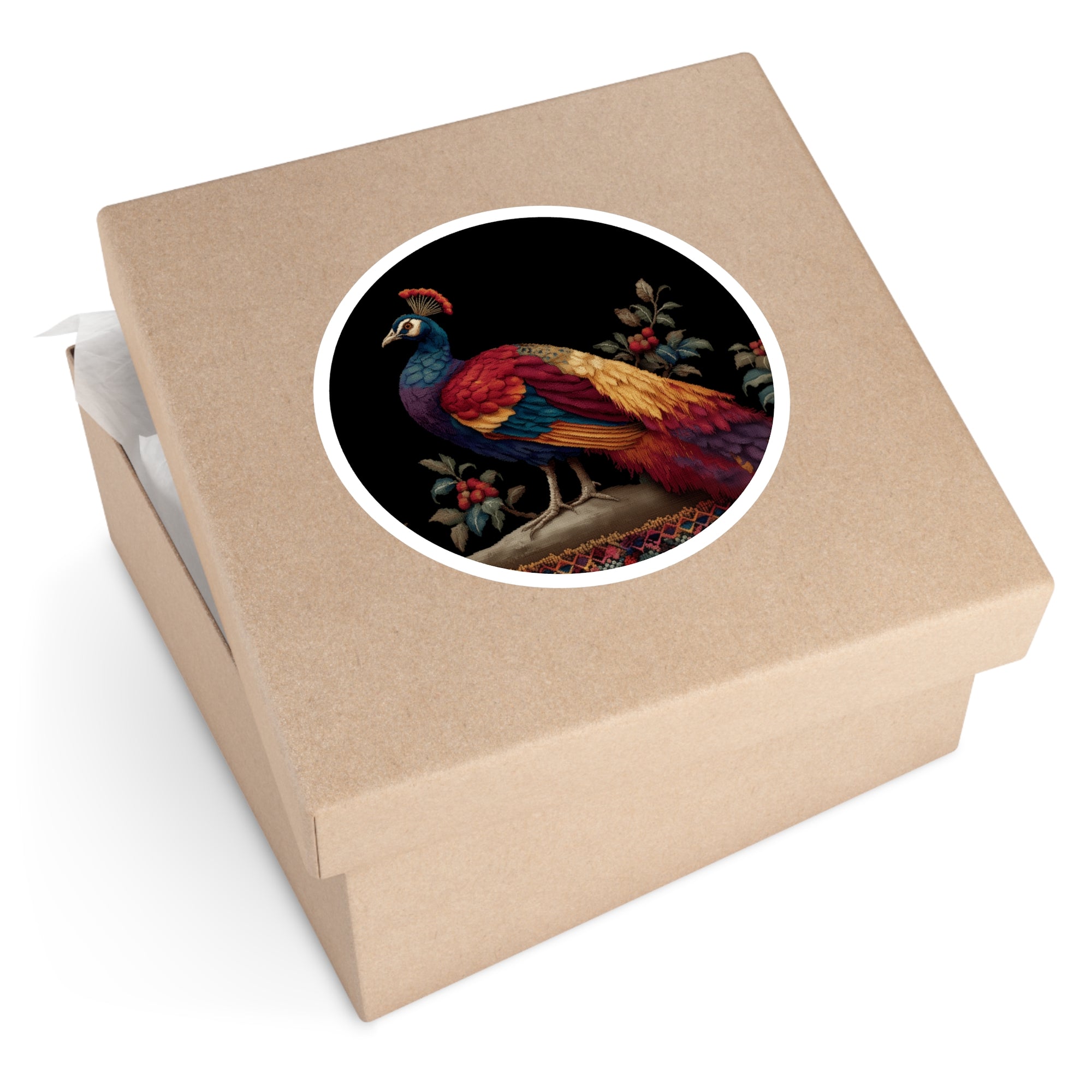 Retro Pixel Peacock, Vintage Style Vinyl Sticker, Laptop Art, Colorful Bird Collectible