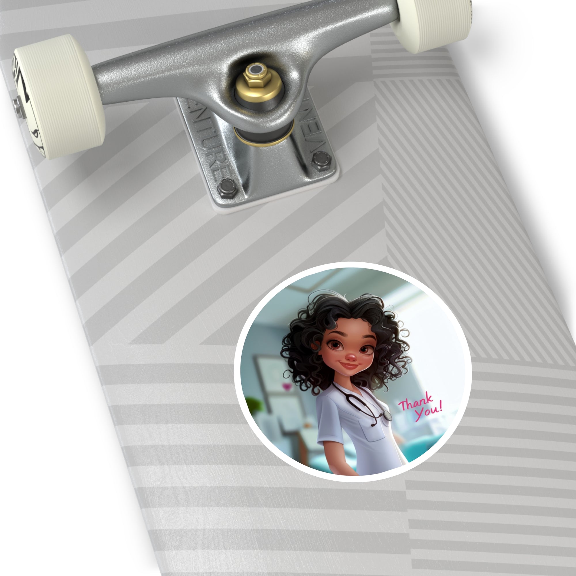 Nurse Thank You Sticker, Cartoon Style Art, Medical Appreciation, Gift