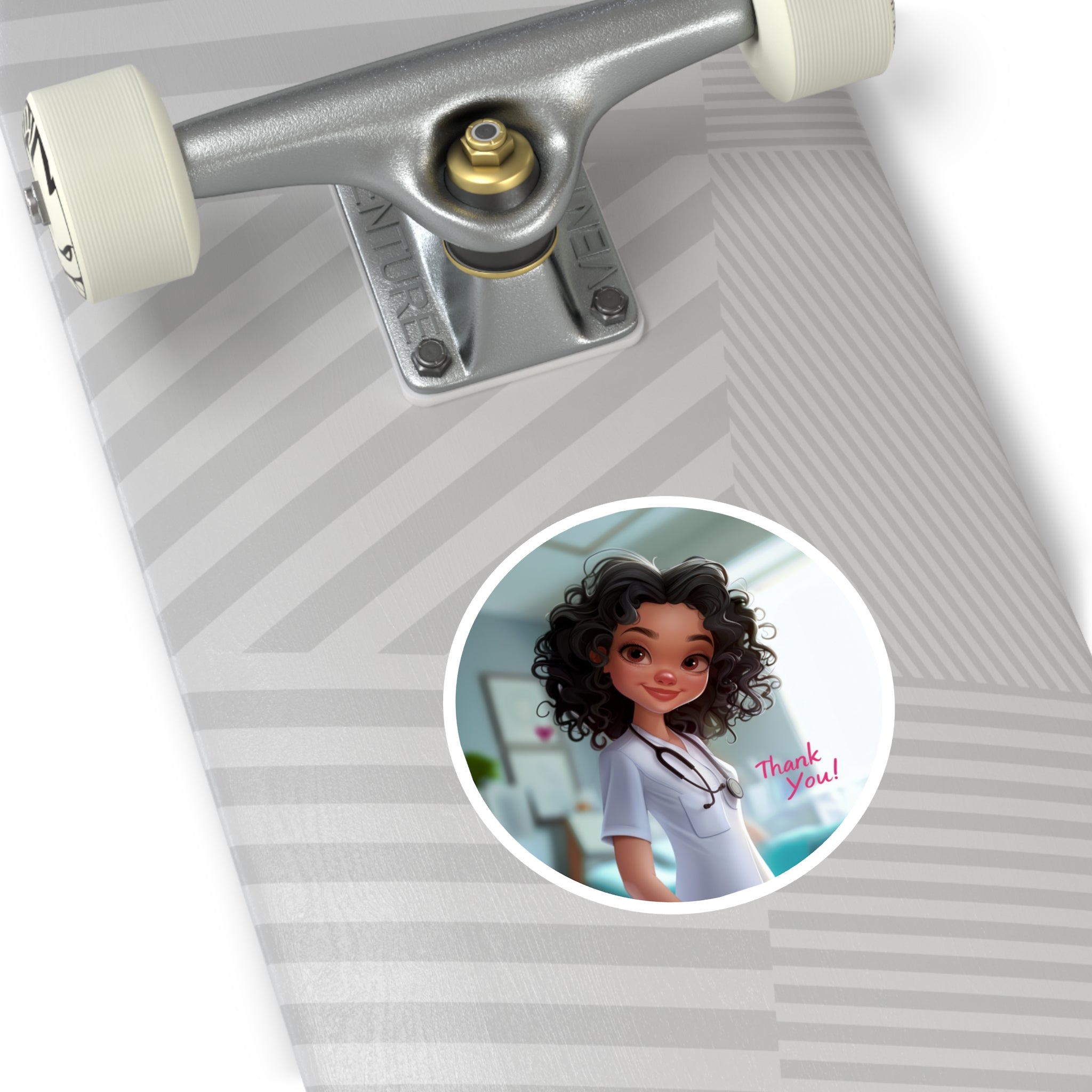 Nurse Thank You Sticker, Cartoon Style Art, Medical Appreciation, Gift