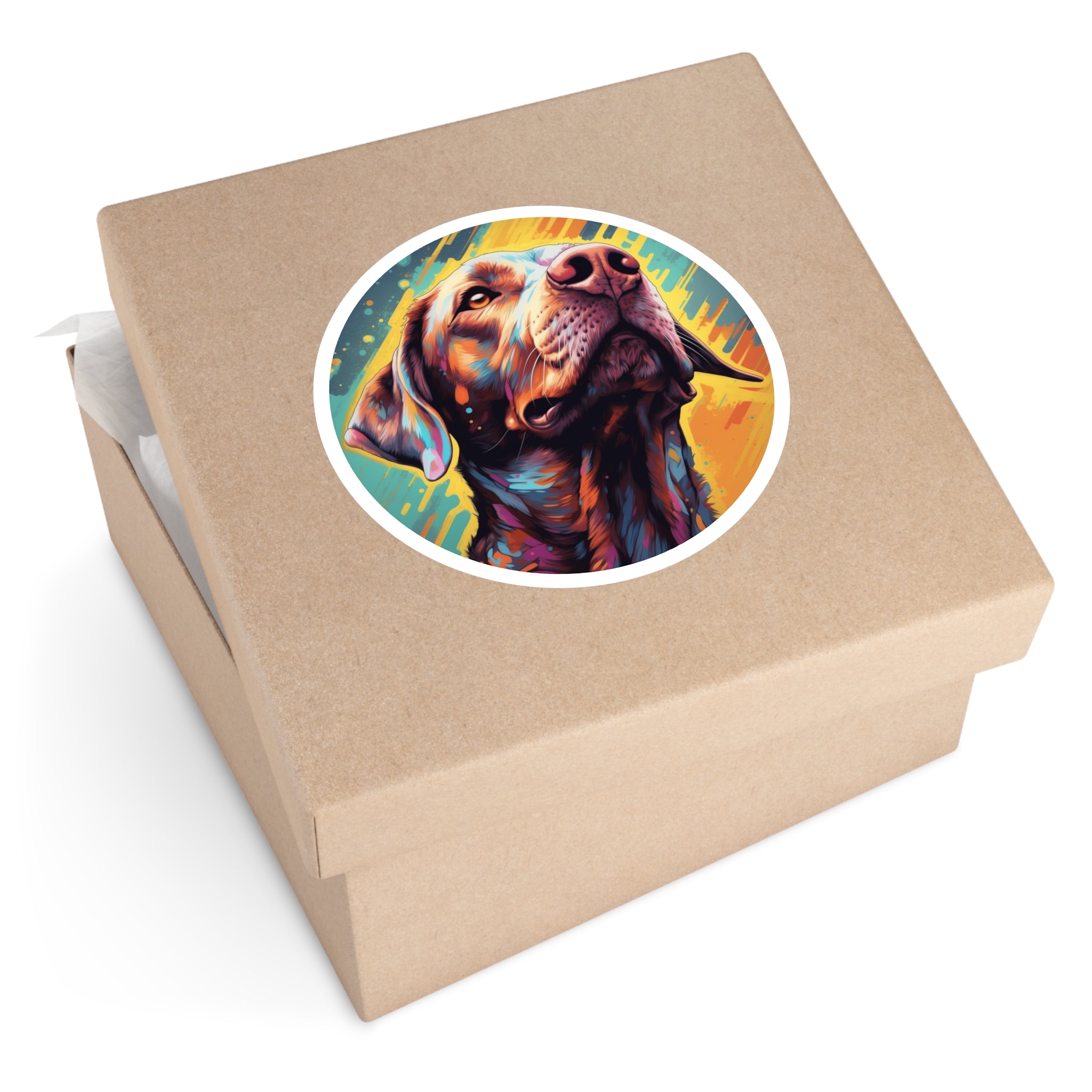 Psychedelic Dog Sticker, Colorful Art Design, Pet Lover Gift, Abstract Dog Portrait