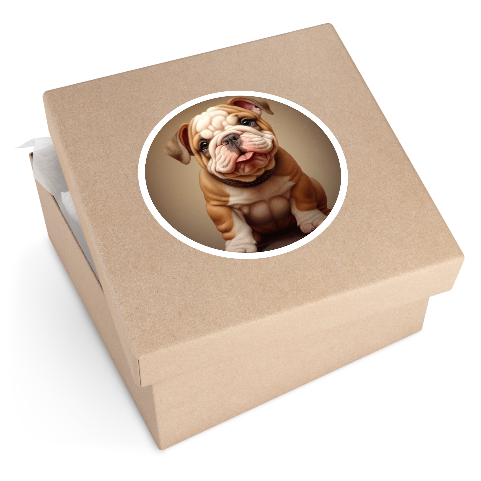 Bulldog Puppy, Photorealistic Sticker, Laptop Decal, Gift for Dog Lovers