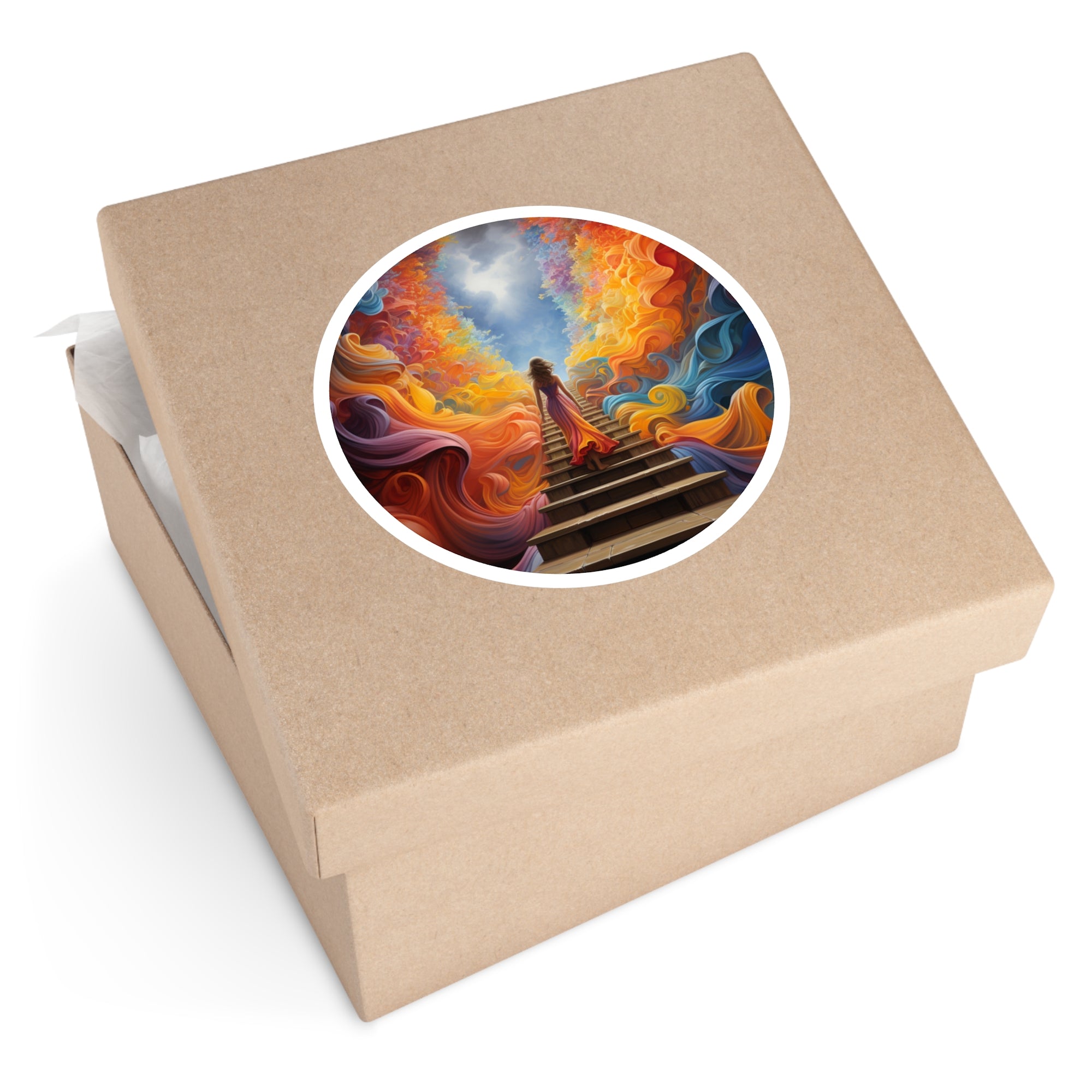 Stairway to Color Sticker, Rainbow Path Art, Dreamy Design, Inspiring Gift